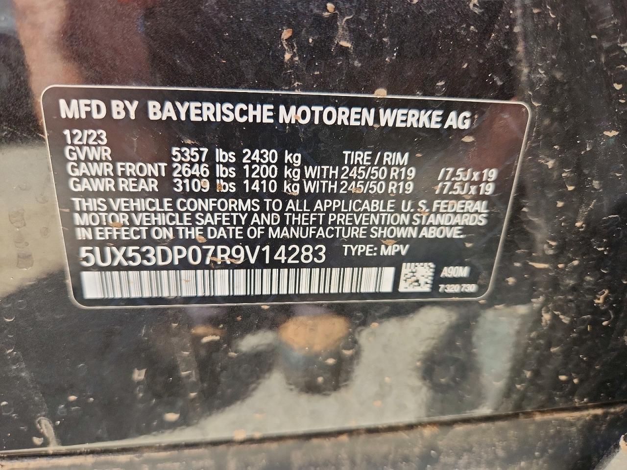 2024 Bmw X3 Xdrive30i Black vin: 5UX53DP07R9V14283