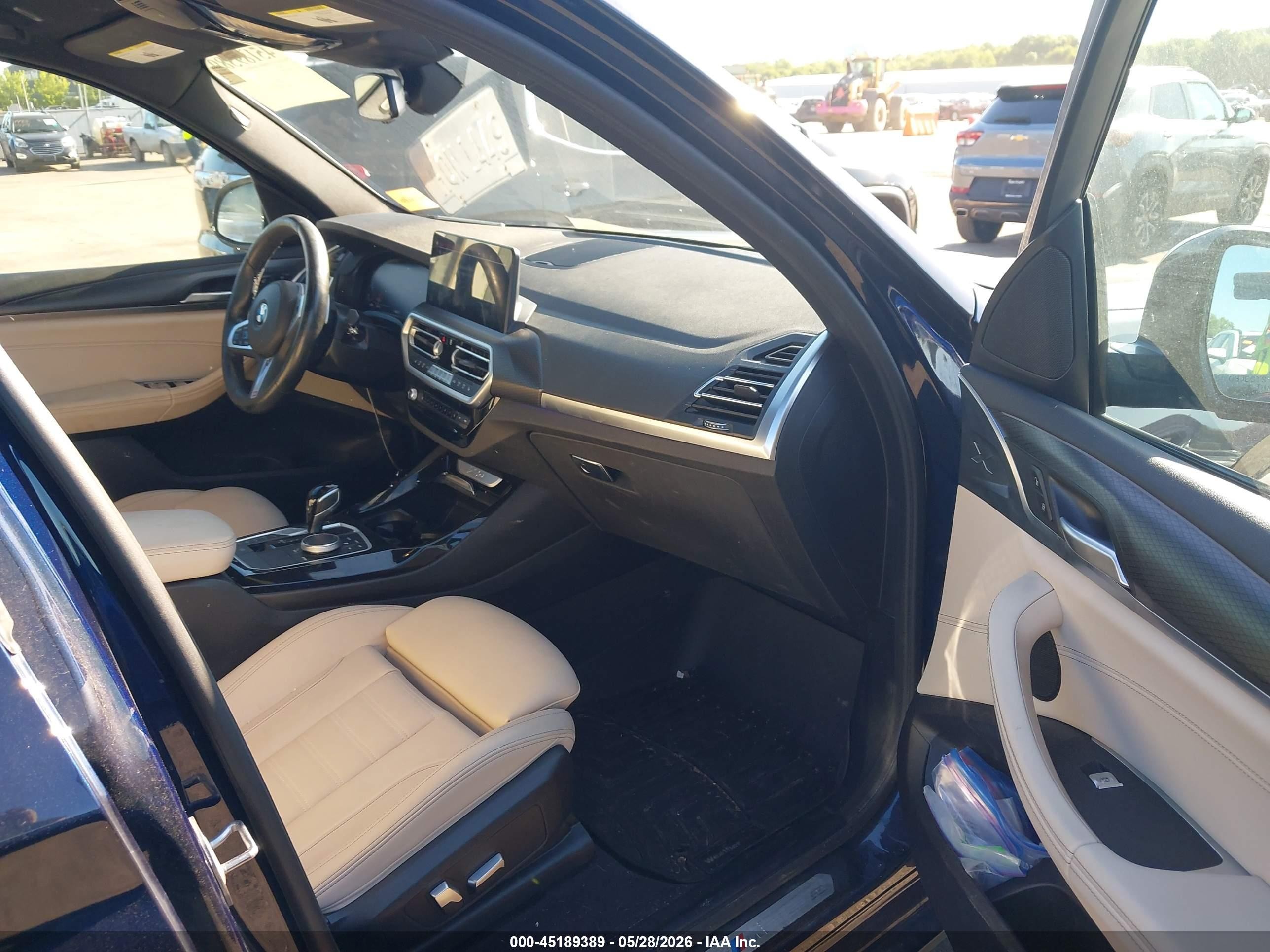 2022 Bmw X3 Xdrive30i Blue vin: 5UX53DP08N9L08996