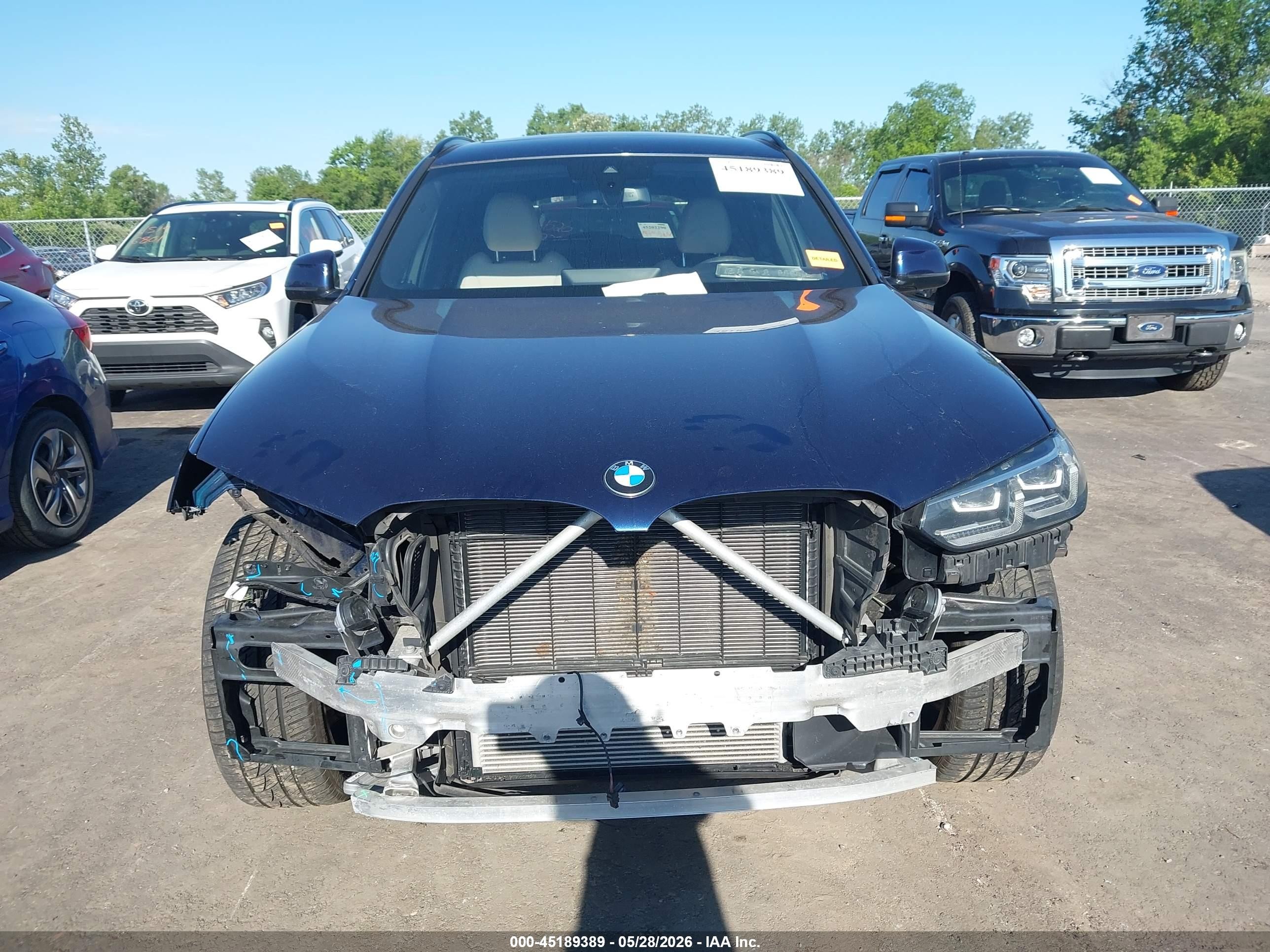 2022 Bmw X3 Xdrive30i Blue vin: 5UX53DP08N9L08996