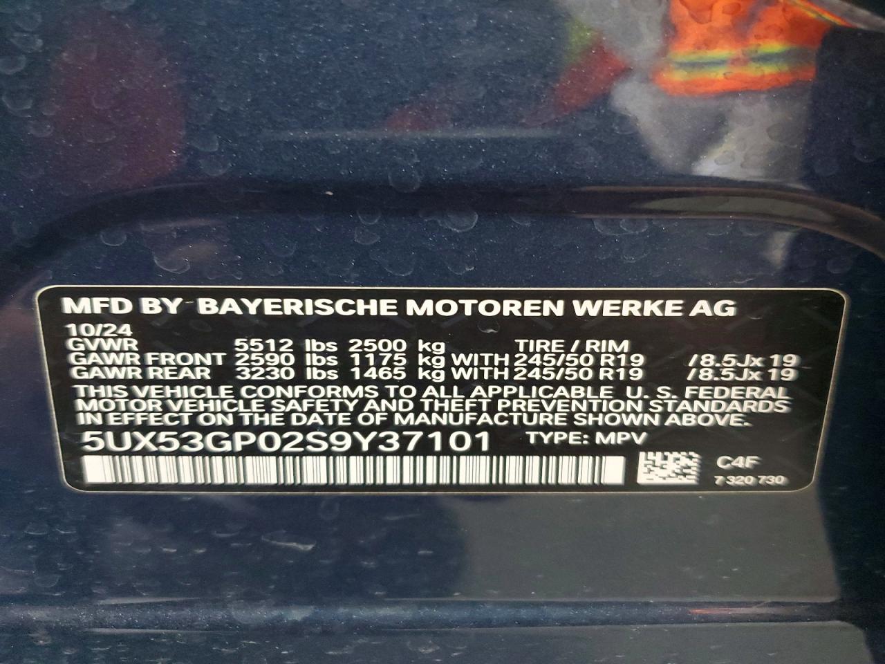 2025 Bmw X3 30 Xdrive Blue vin: 5UX53GP02S9Y37101