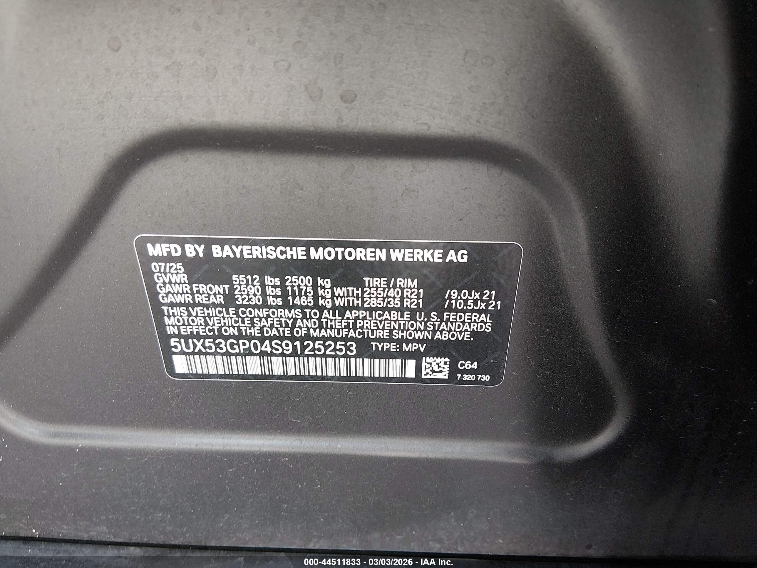 2025 Bmw X3 30 Xdrive Gray vin: 5UX53GP04S9125253