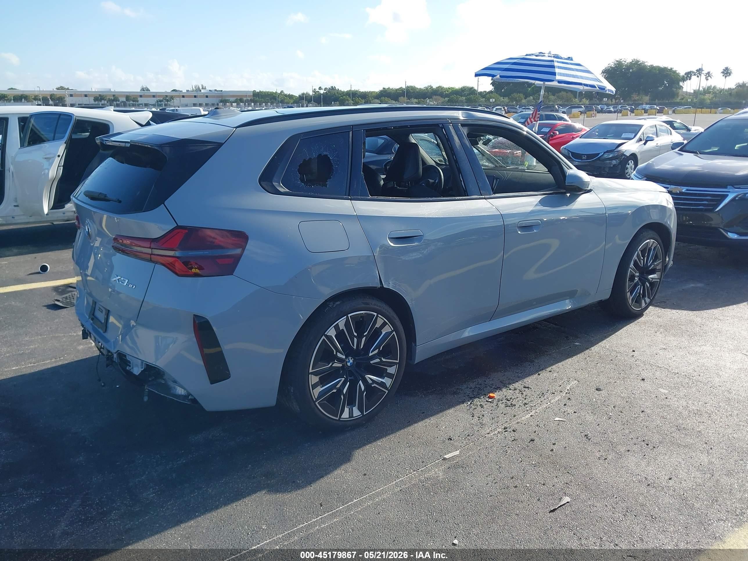 2025 Bmw X3 30 Xdrive Gray vin: 5UX53GP07S9Z38554