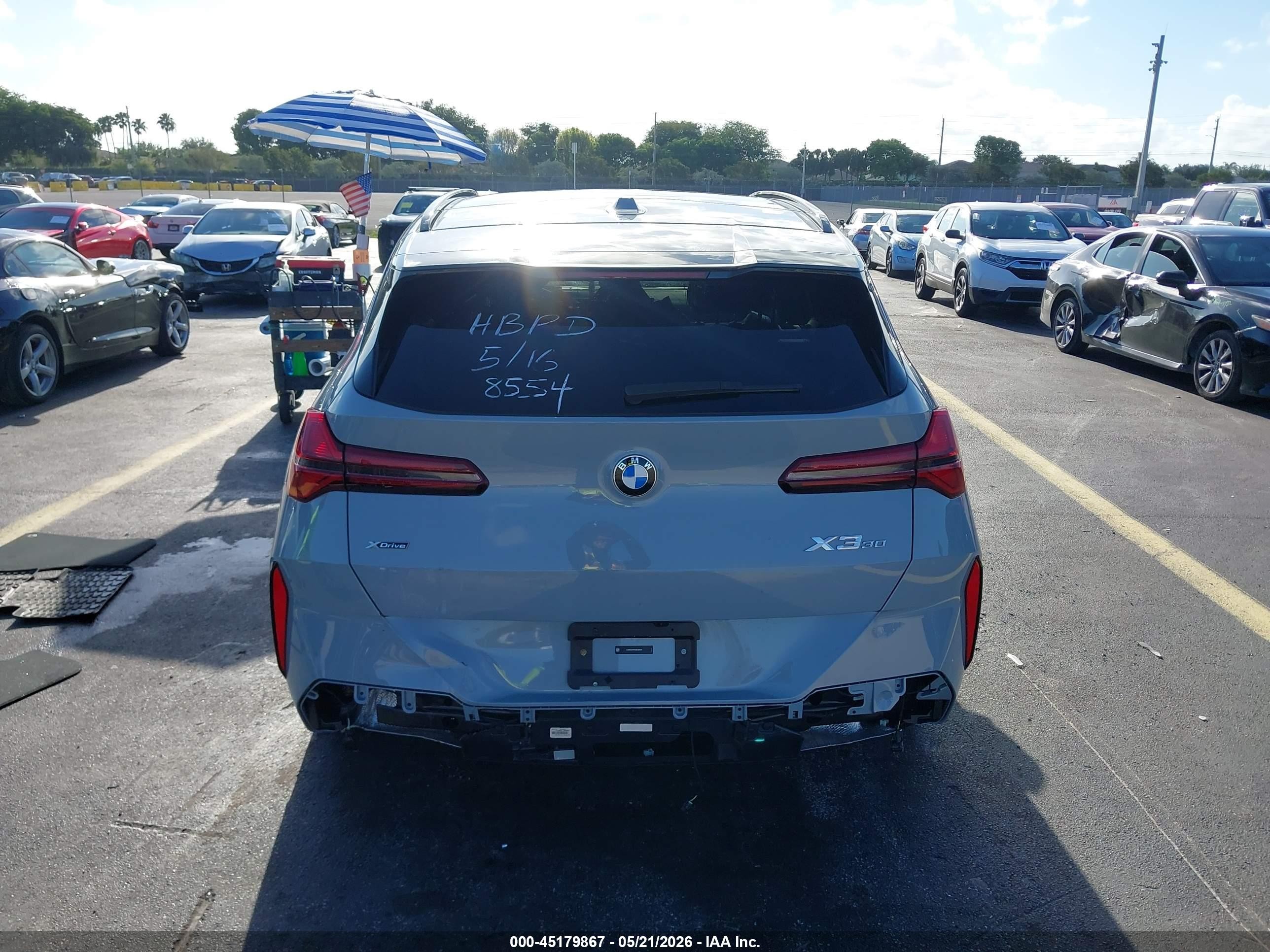 2025 Bmw X3 30 Xdrive Gray vin: 5UX53GP07S9Z38554