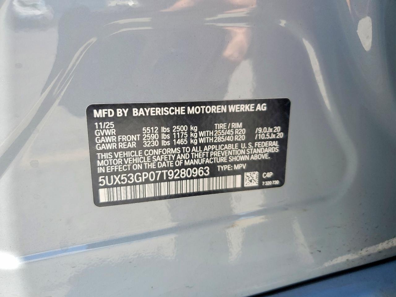 2026 Bmw X3 30 Xdrive Gray vin: 5UX53GP07T9280963