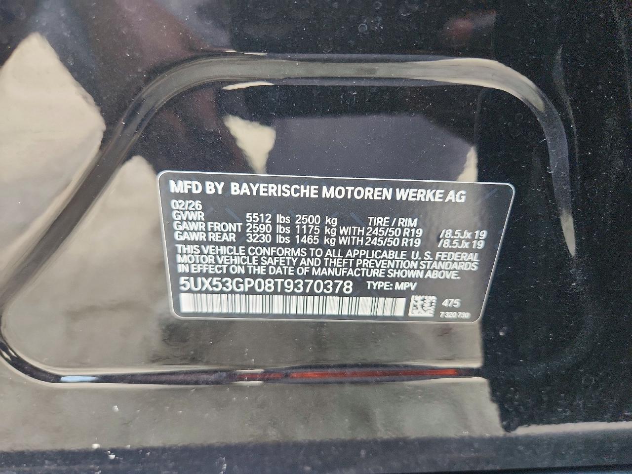 2026 Bmw X3 30 Xdrive Черный vin: 5UX53GP08T9370378