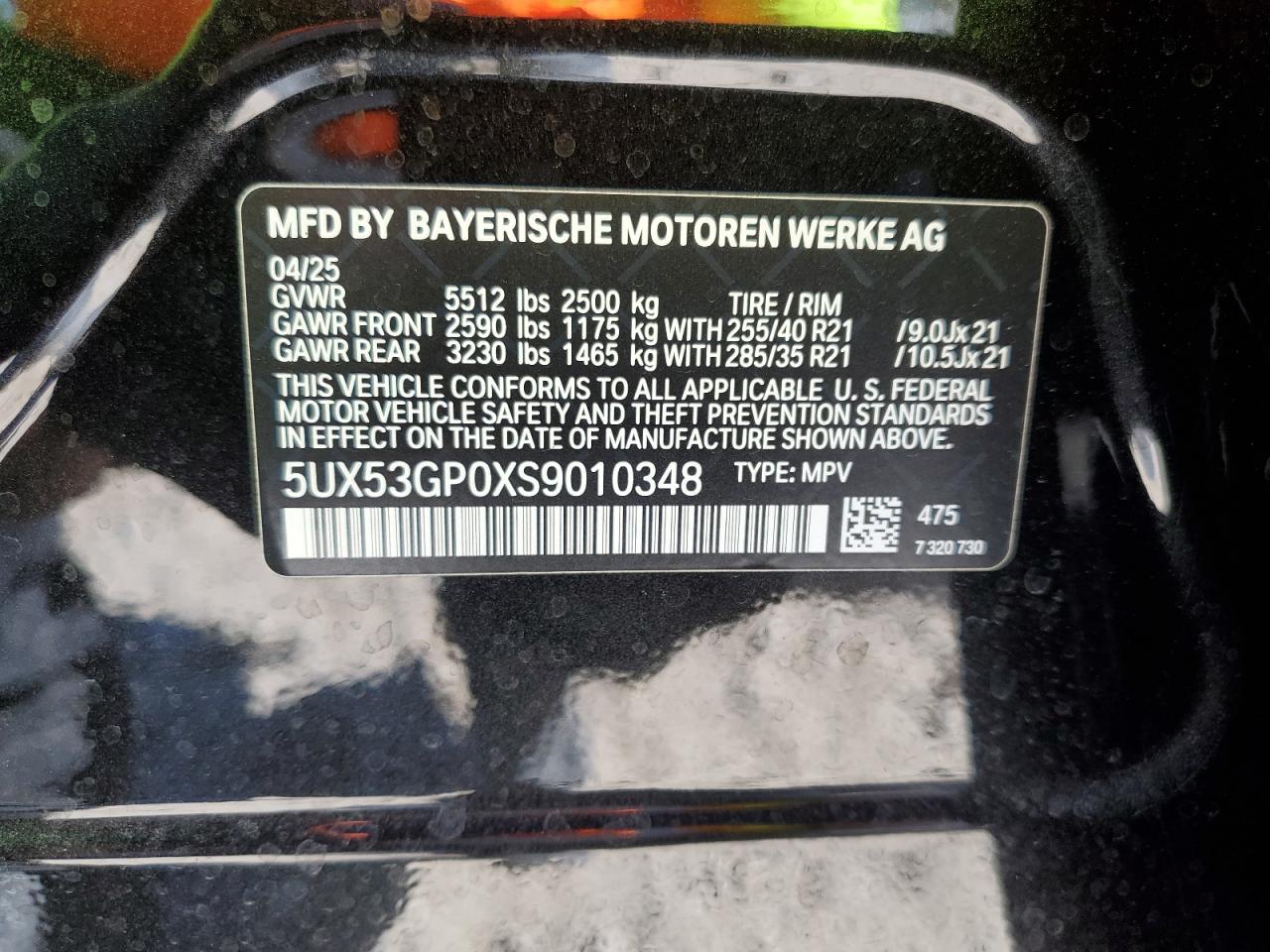 2025 Bmw X3 30 Xdrive Black vin: 5UX53GP0XS9010348