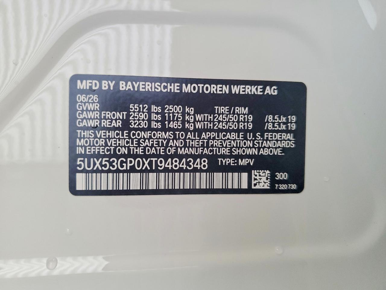 2026 Bmw X3 30 Xdrive White vin: 5UX53GP0XT9484348