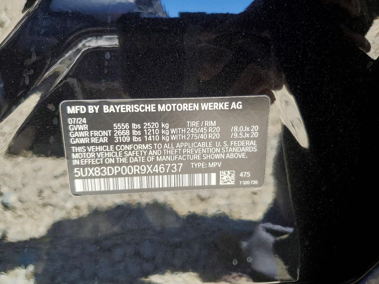 2024 Bmw X3 M40i Black vin: 5UX83DP00R9X46737