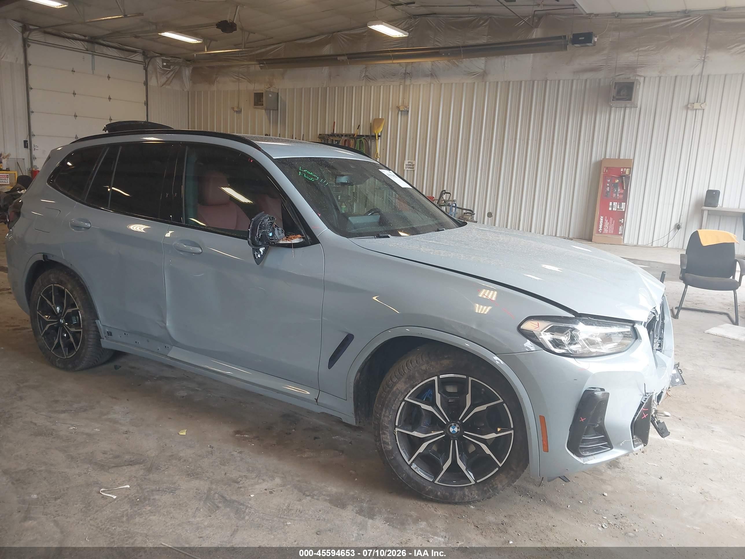 2022 Bmw X3 M40i Gray vin: 5UX83DP04N9L70229