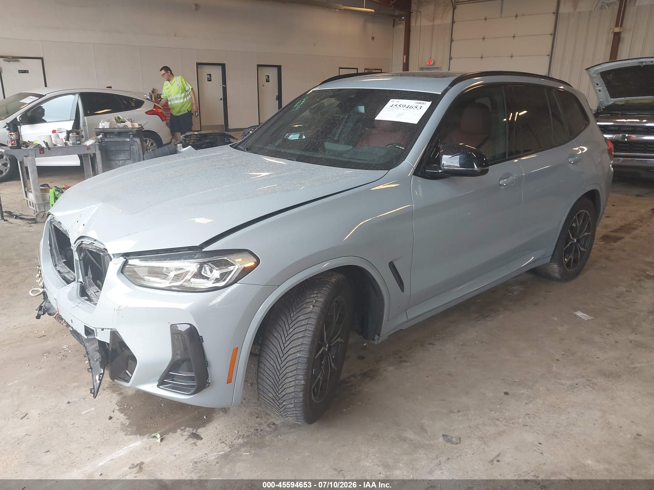 2022 Bmw X3 M40i Gray vin: 5UX83DP04N9L70229