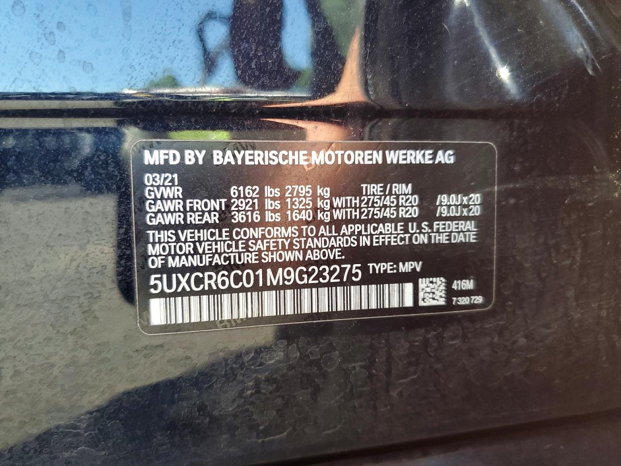 2021 Bmw X5 Xdrive40i Black vin: 5UXCR6C01M9G23275