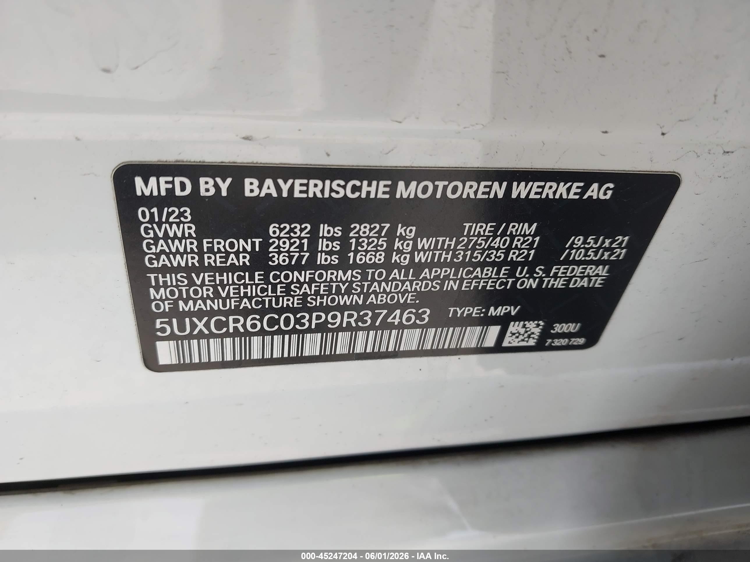 2023 Bmw X5 Xdrive40i White vin: 5UXCR6C03P9R37463