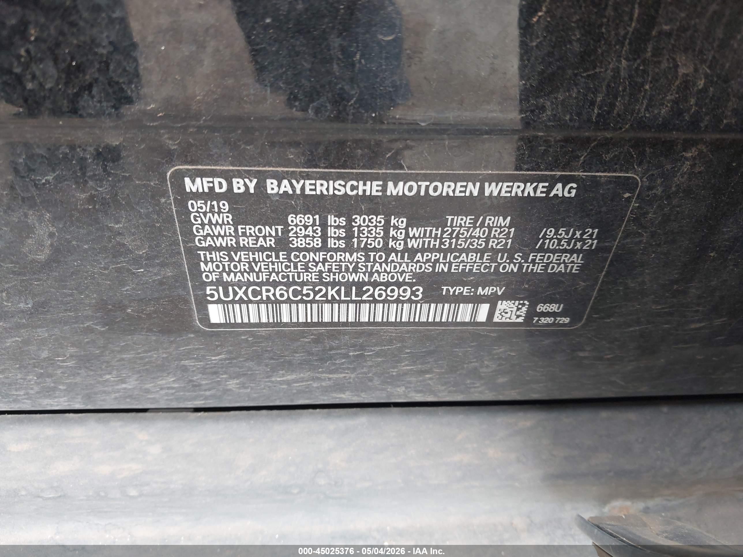 2019 Bmw X5 Xdrive40i Black vin: 5UXCR6C52KLL26993