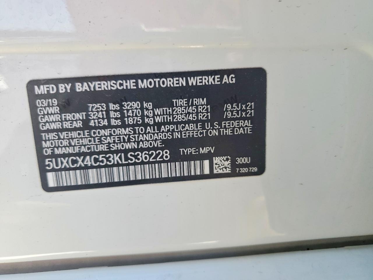 2019 Bmw X7 Xdrive50i White vin: 5UXCX4C53KLS36228