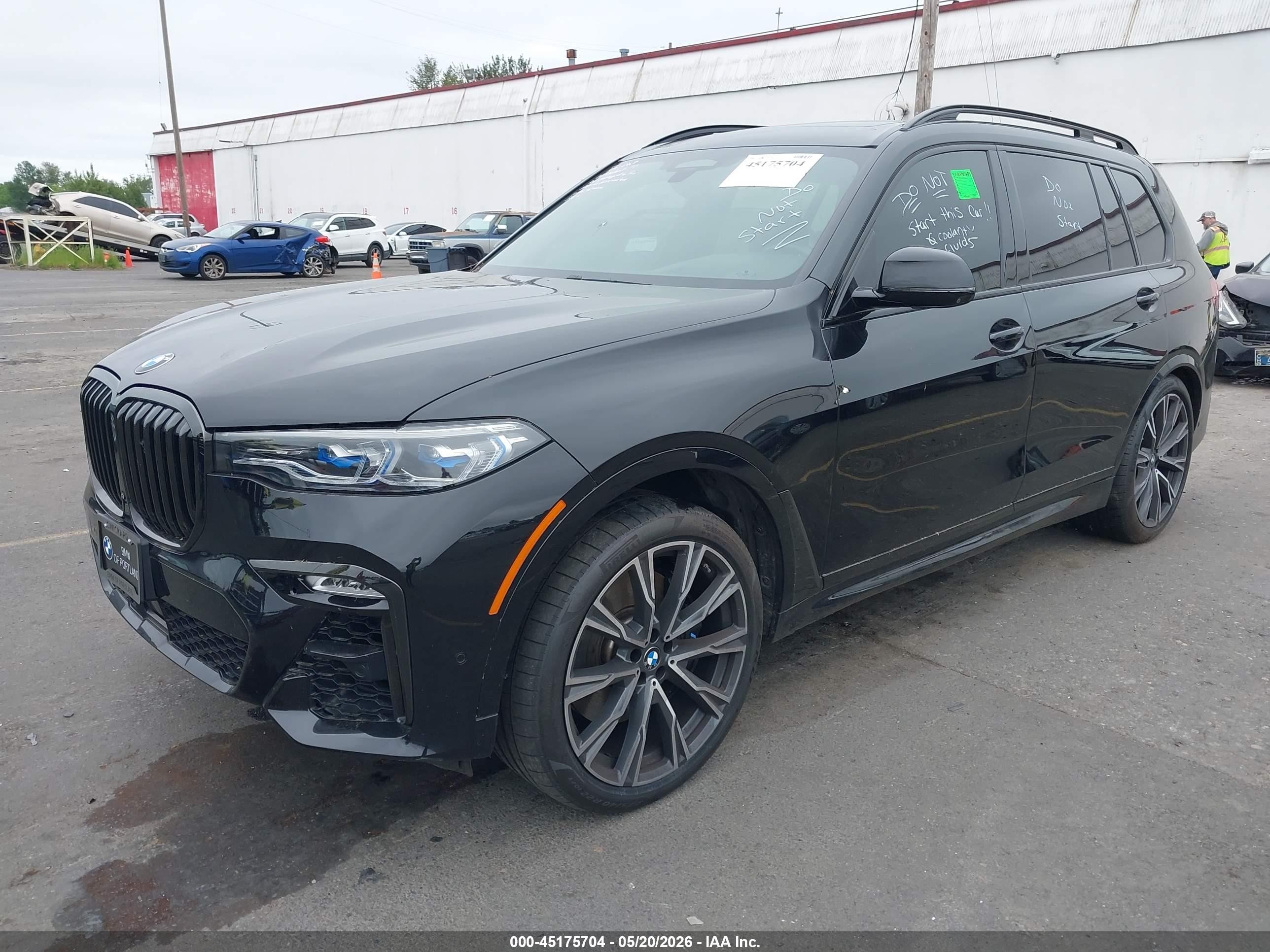 2021 Bmw X7 M50i Black vin: 5UXCX6C0XM9D74321