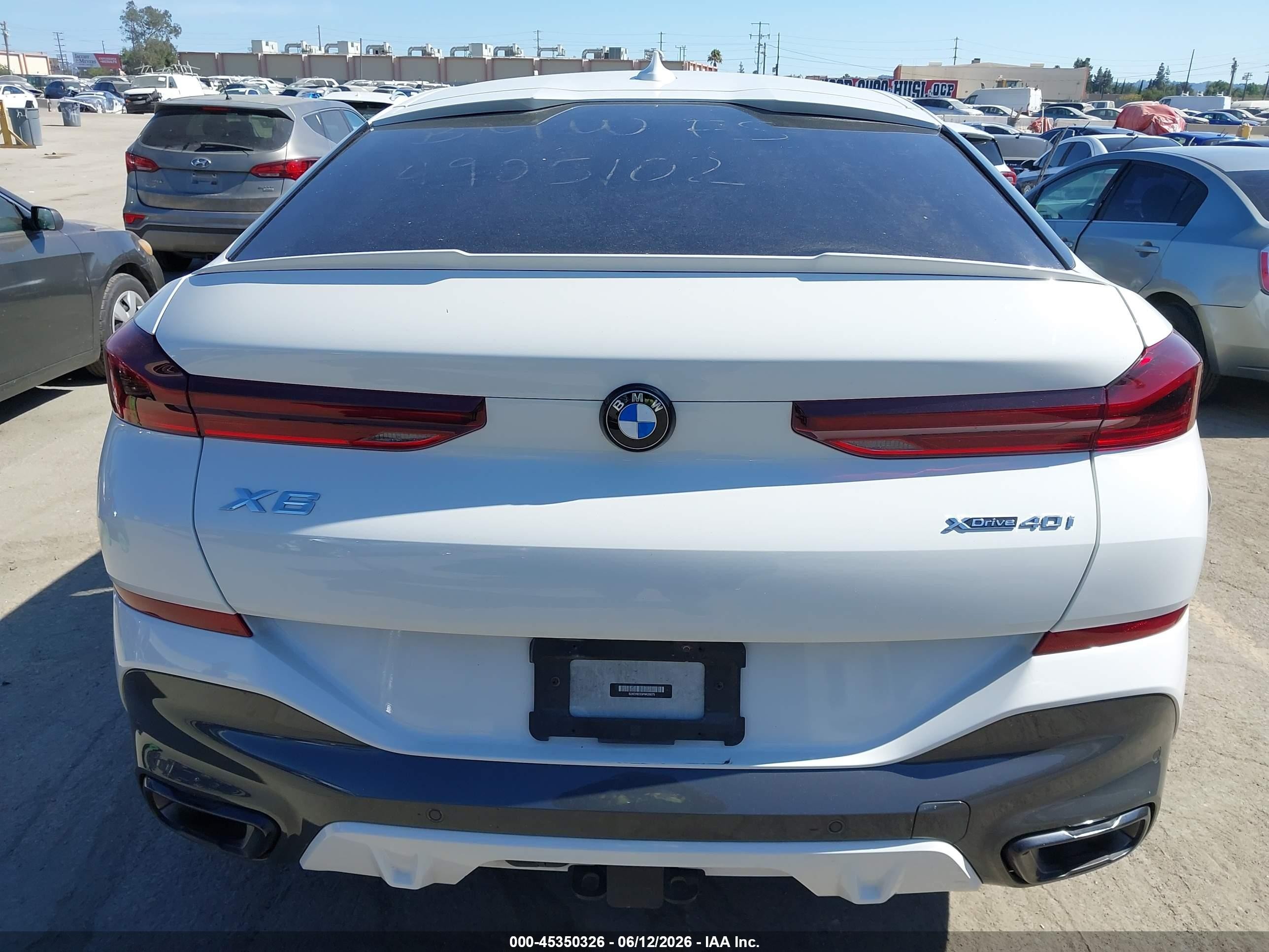 2023 Bmw X6 Xdrive40i White vin: 5UXCY6C03P9R26675