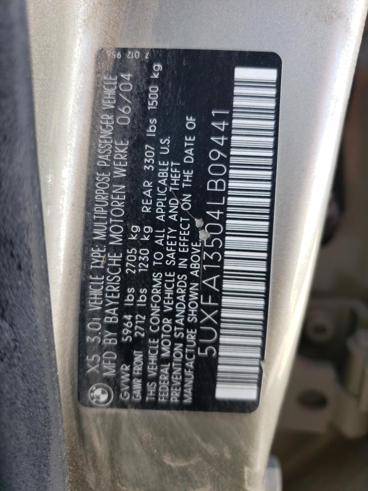 2004 Bmw X5 3.0i Gray vin: 5UXFA13504LB09441