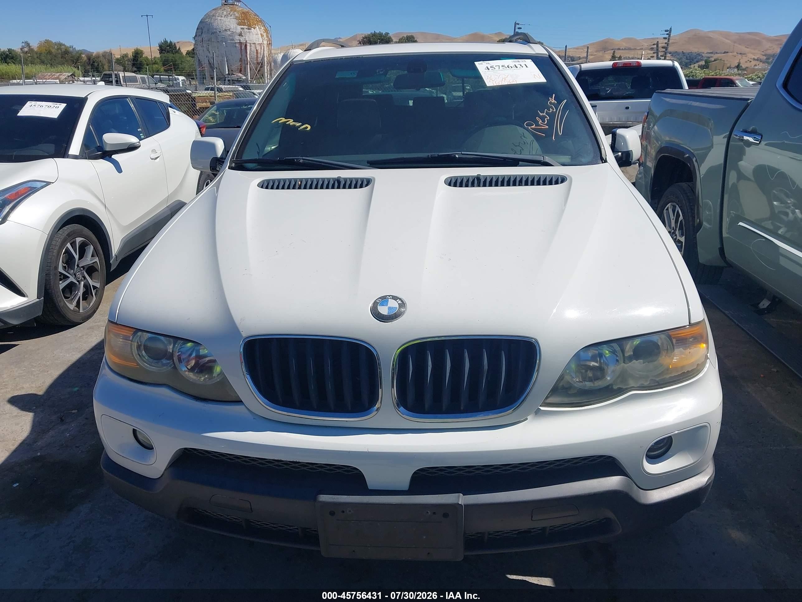 2005 Bmw X5 3.0i White vin: 5UXFA13515LY19785