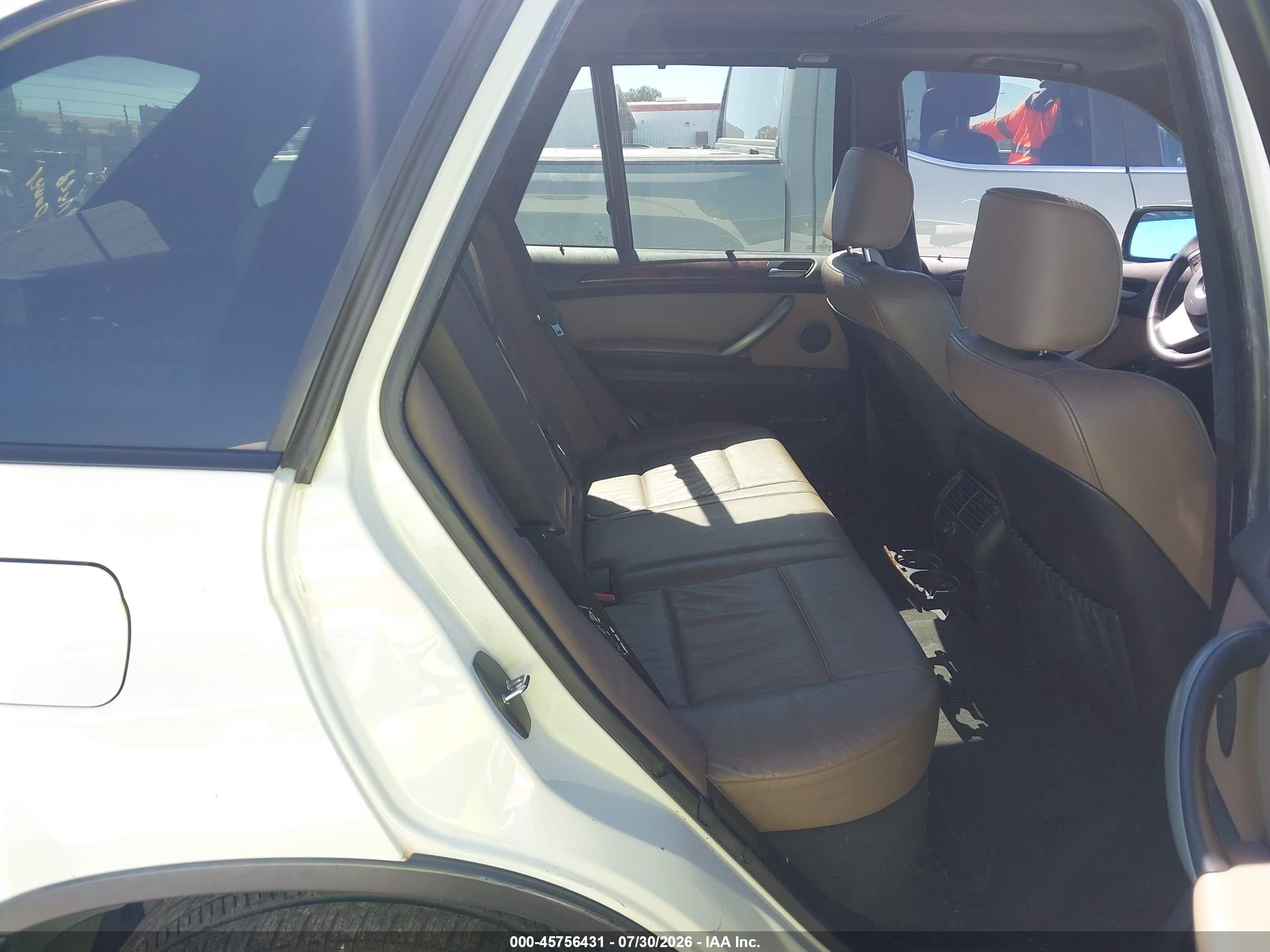 2005 Bmw X5 3.0i White vin: 5UXFA13515LY19785