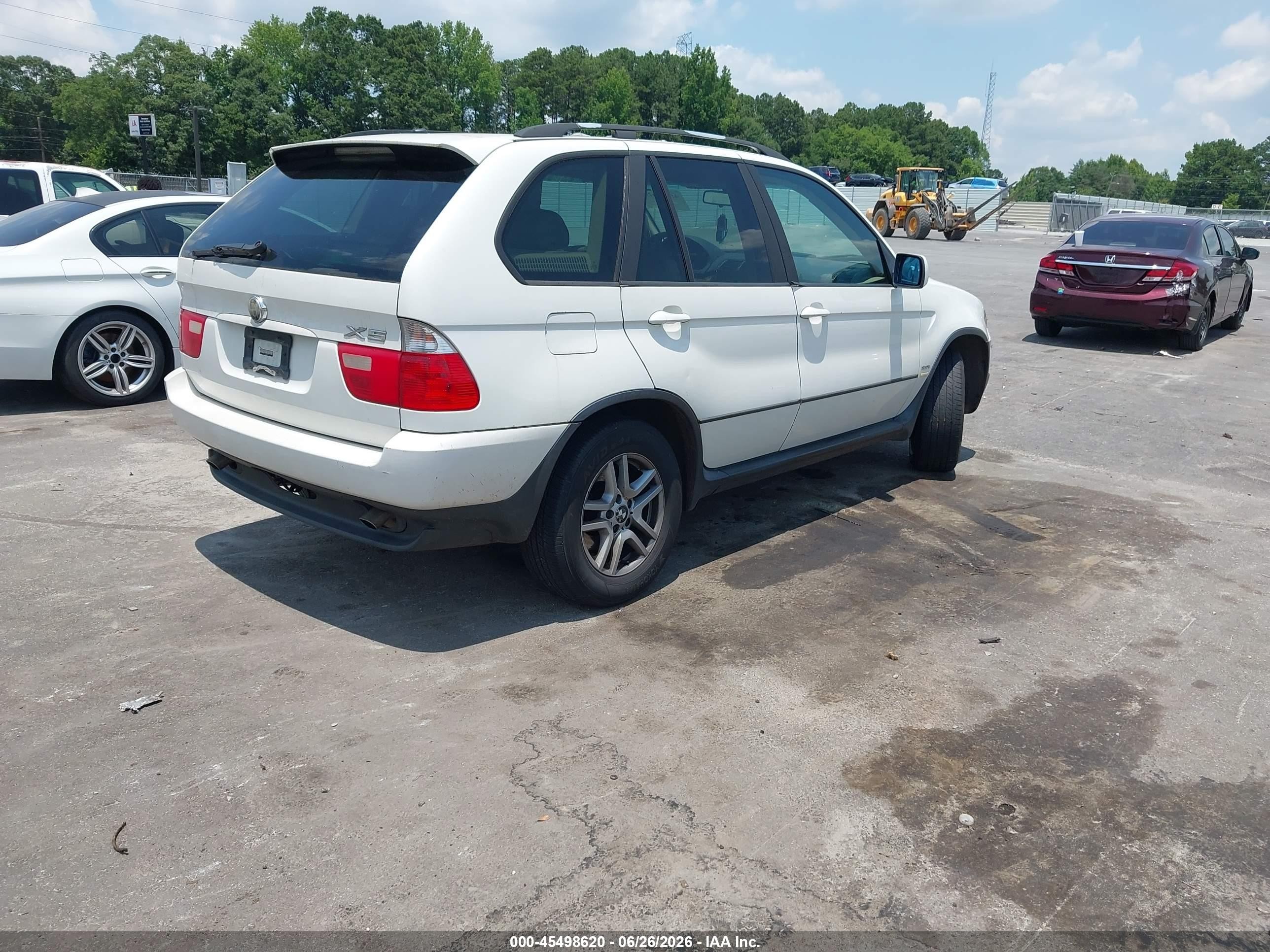 2004 Bmw X5 3.0i White vin: 5UXFA13534LU44559