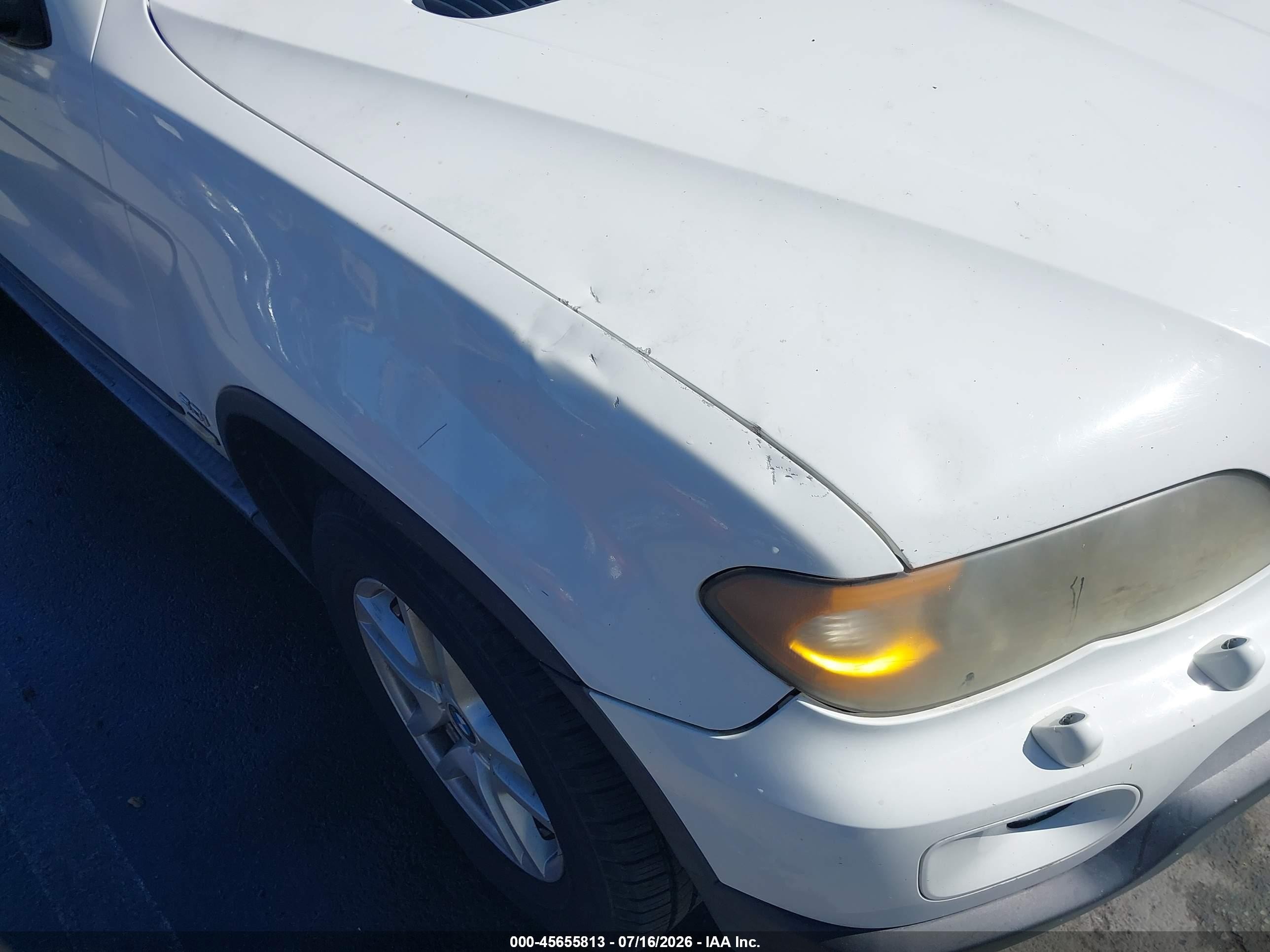 2005 Bmw X5 3.0i White vin: 5UXFA13545LY11292
