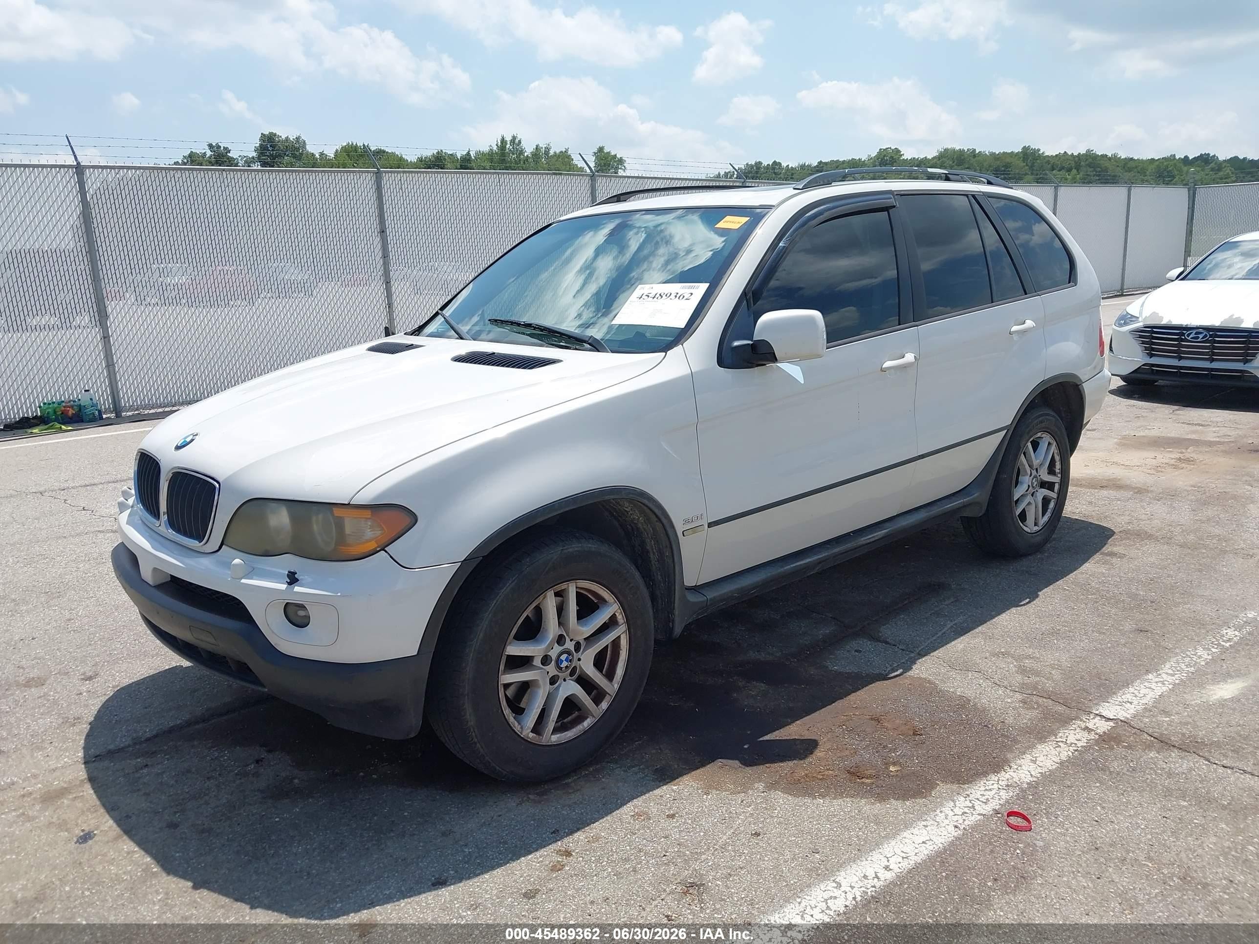 2005 Bmw X5 3.0i Белый vin: 5UXFA13545LY21191
