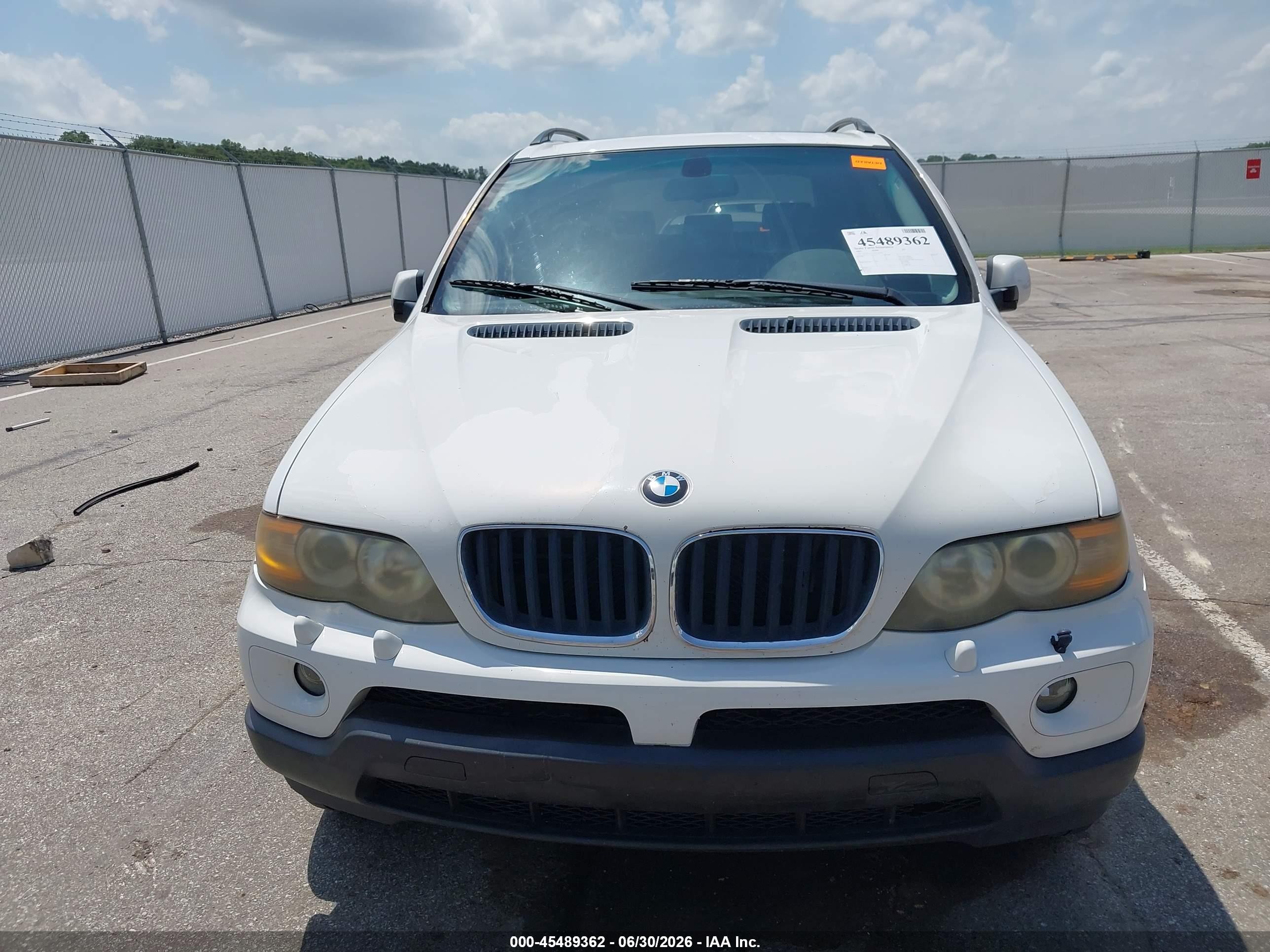 2005 Bmw X5 3.0i Белый vin: 5UXFA13545LY21191