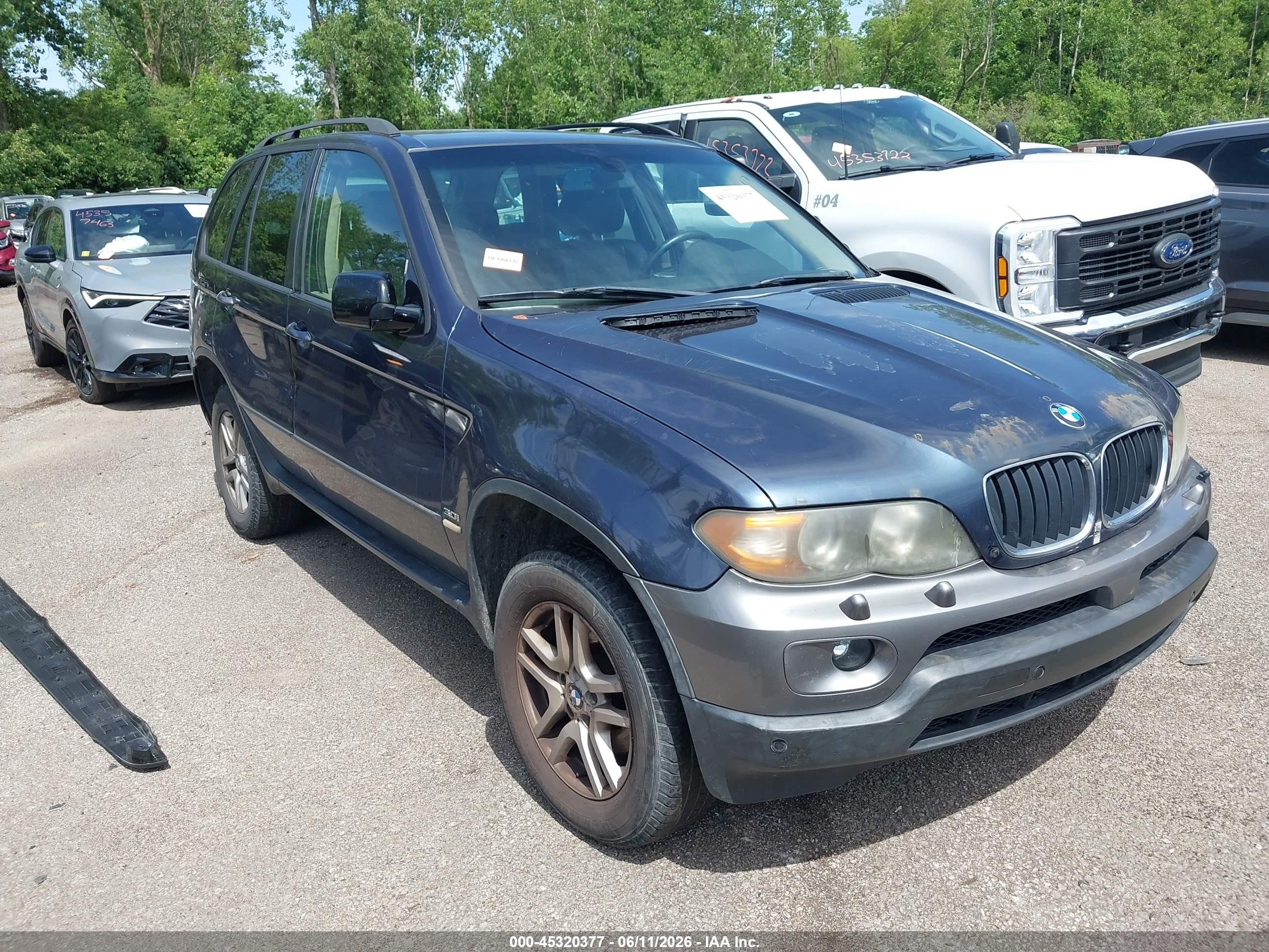 2004 Bmw X5 3.0i Dark Blue vin: 5UXFA13554LU34065