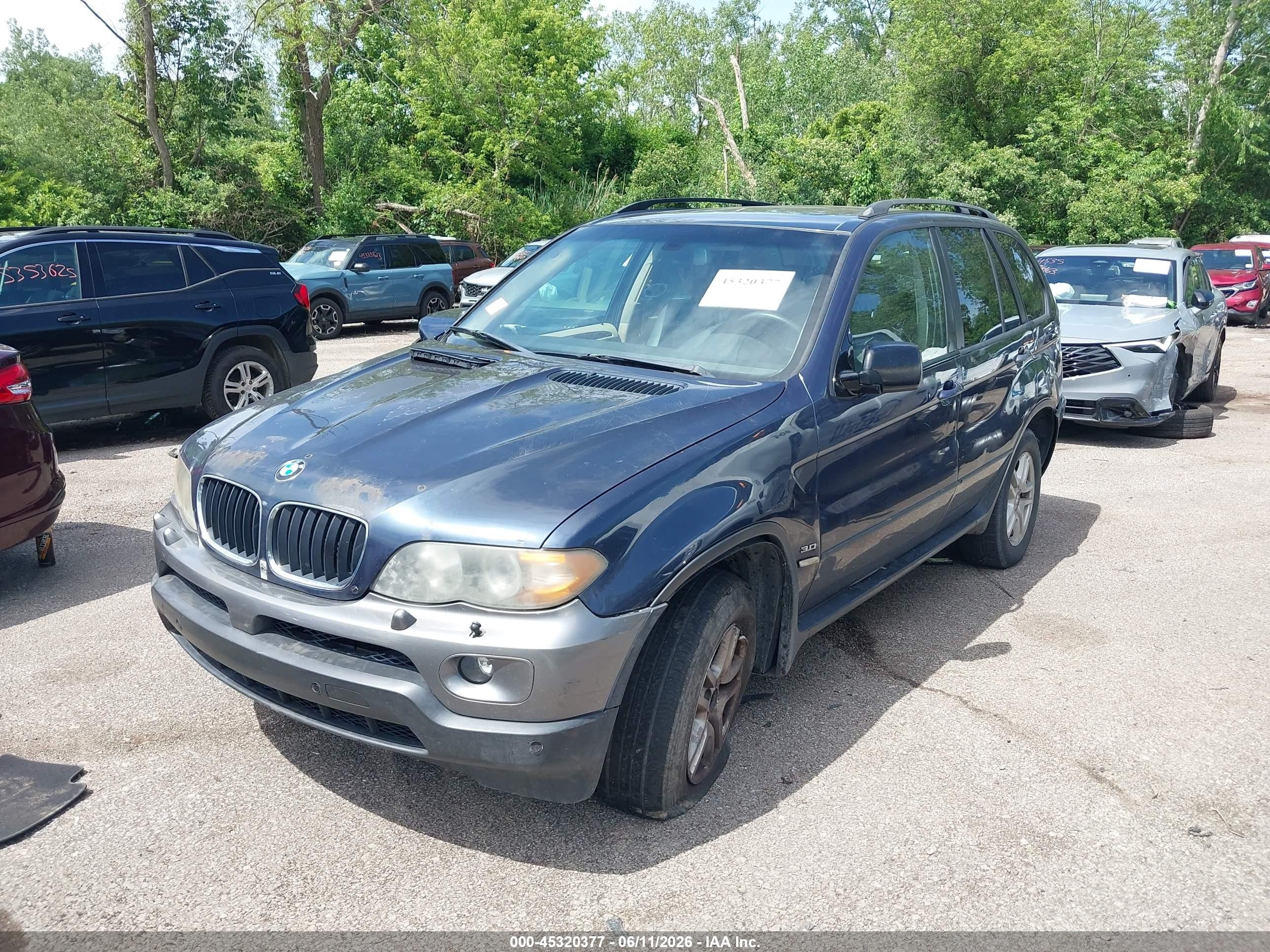 2004 Bmw X5 3.0i Dark Blue vin: 5UXFA13554LU34065