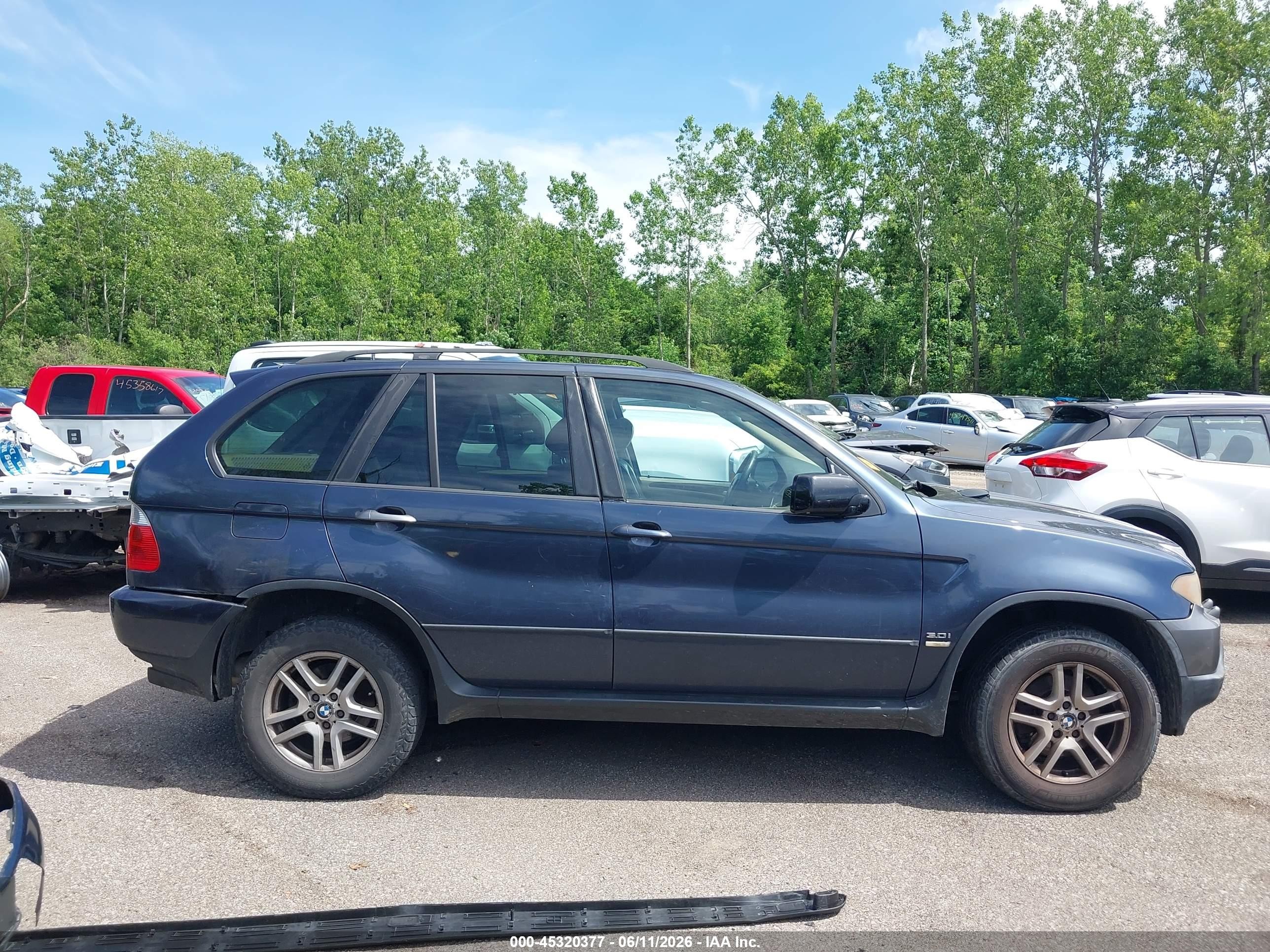 2004 Bmw X5 3.0i Dark Blue vin: 5UXFA13554LU34065