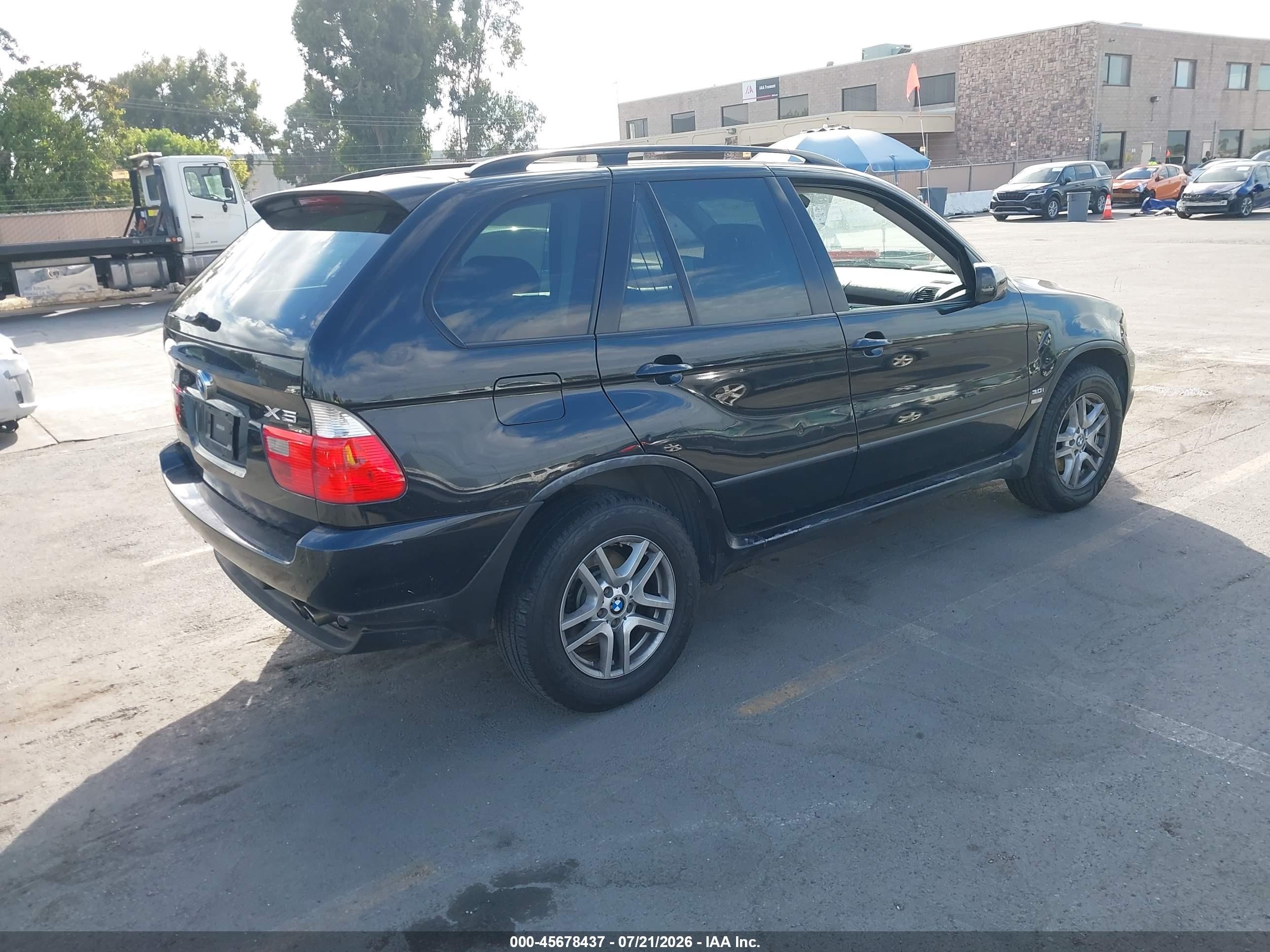 2005 Bmw X5 3.0i Black vin: 5UXFA13565LY15456
