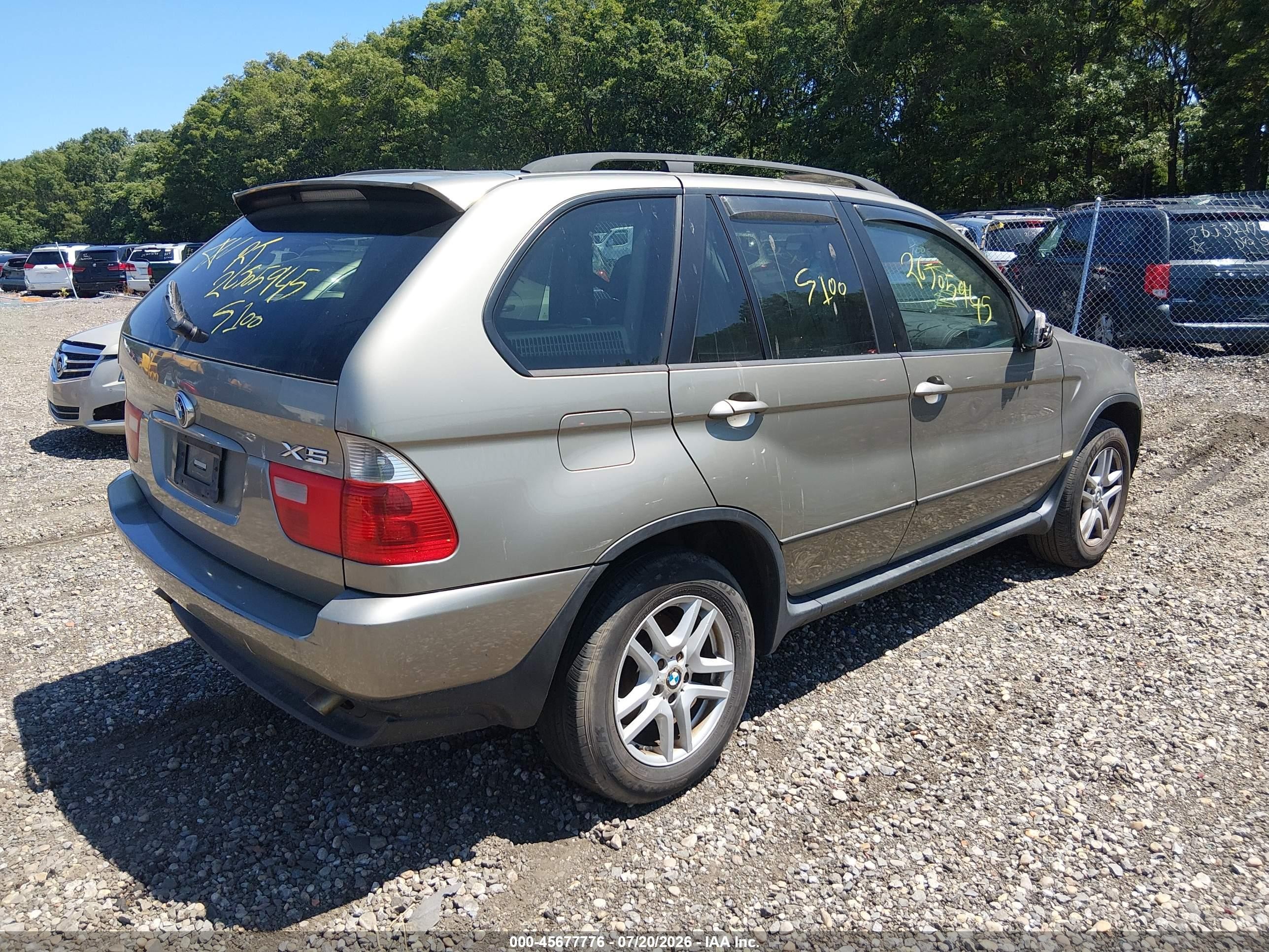 2005 Bmw X5 3.0i Gold vin: 5UXFA13585LY05902