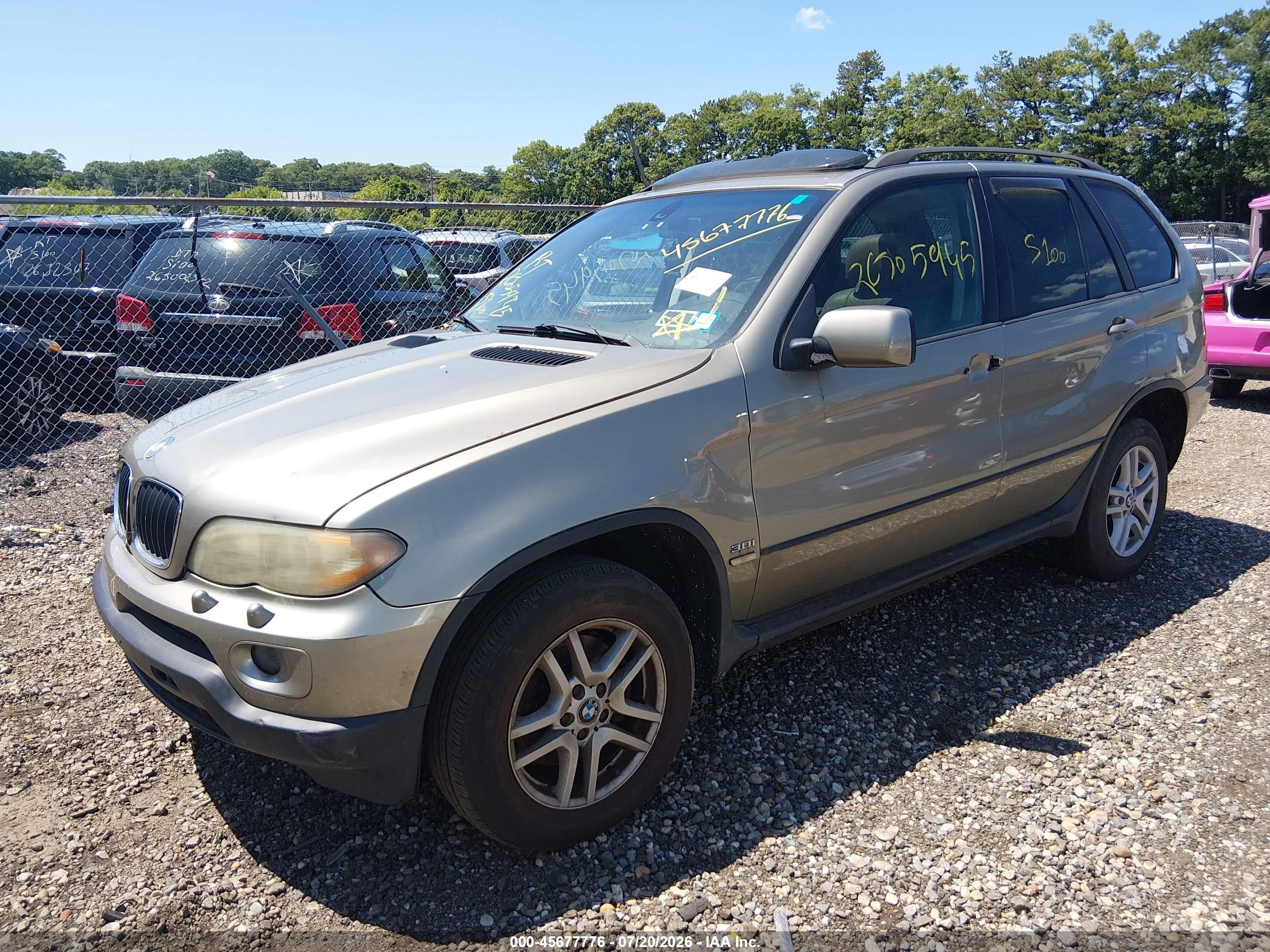 2005 Bmw X5 3.0i Gold vin: 5UXFA13585LY05902