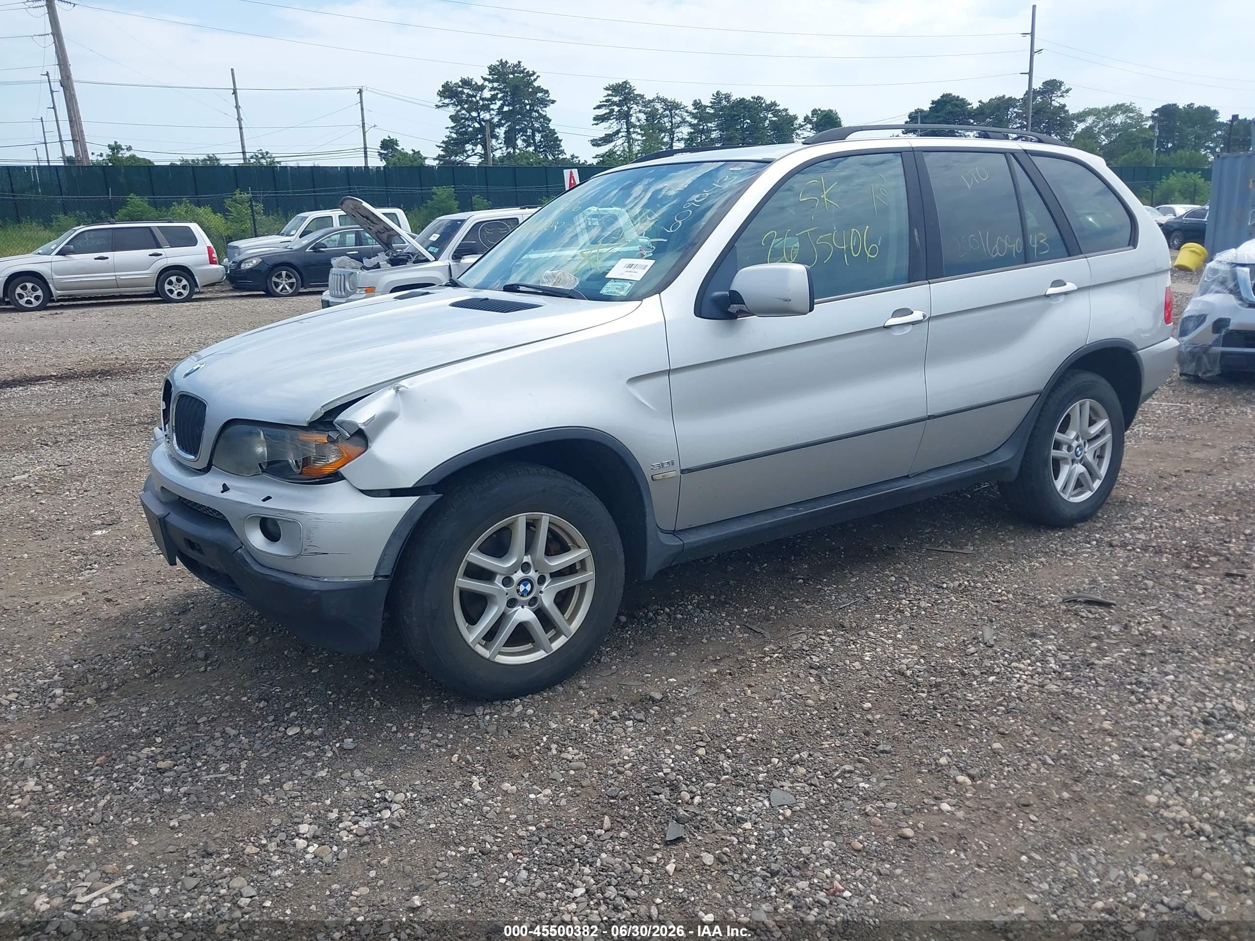2004 Bmw X5 3.0i Серый vin: 5UXFA135X4LU20789
