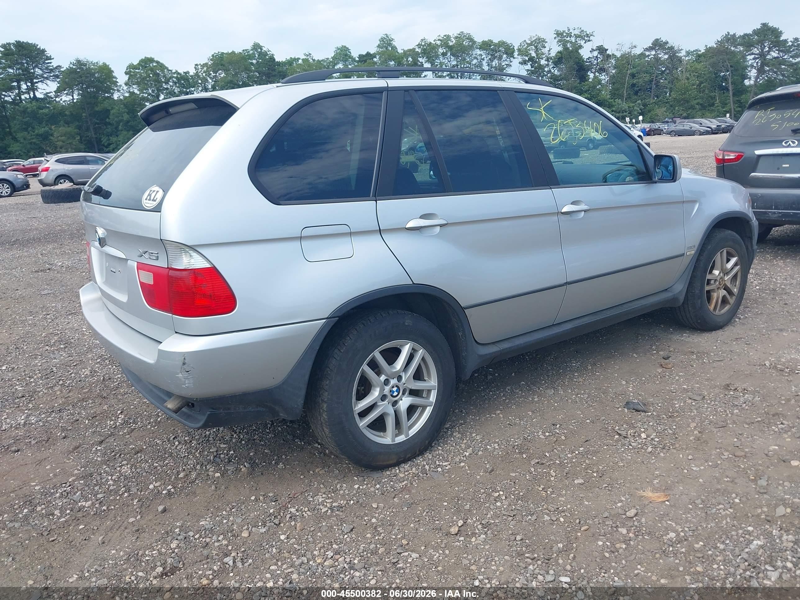 2004 Bmw X5 3.0i Серый vin: 5UXFA135X4LU20789