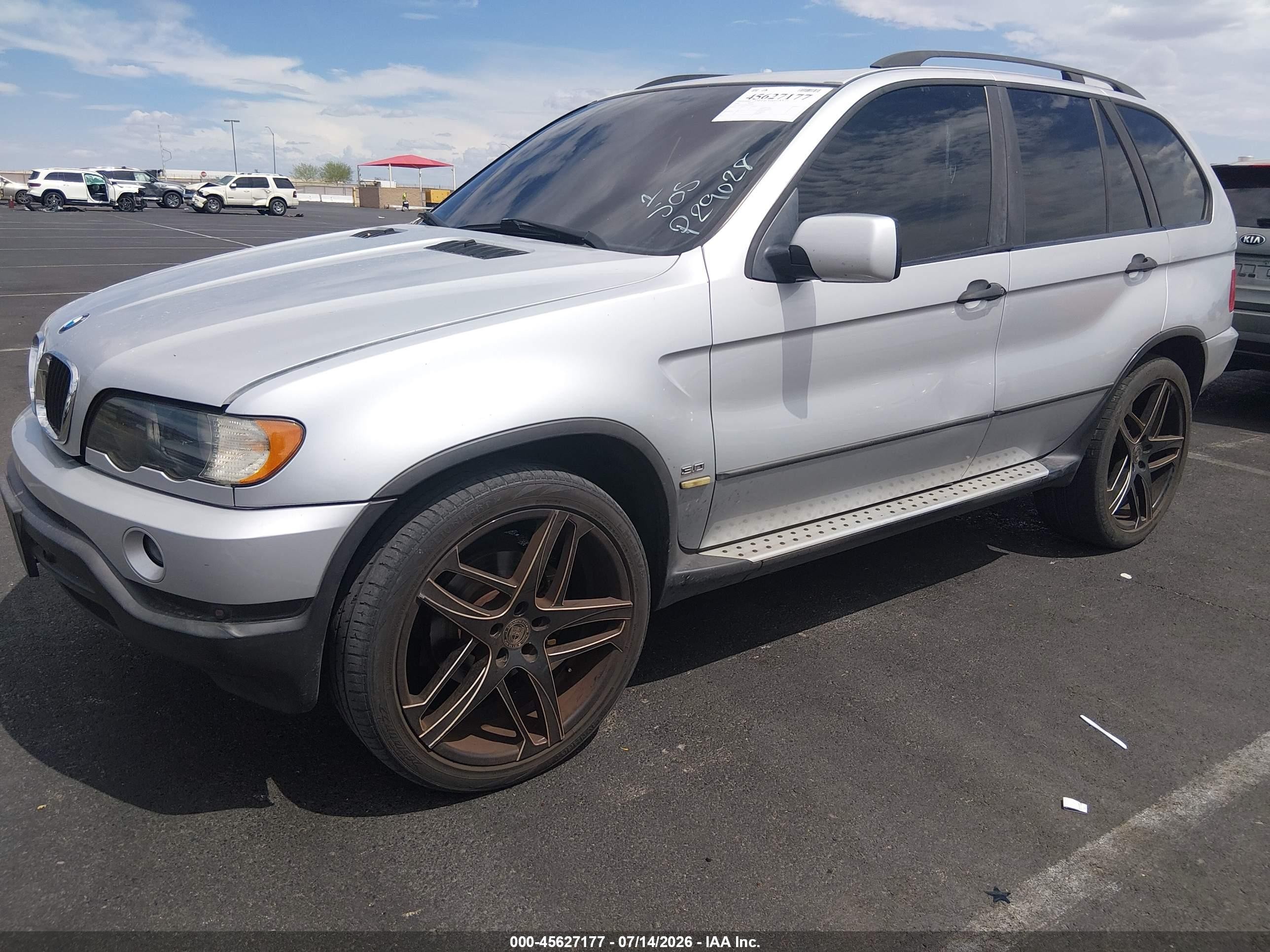 2002 Bmw X5 3.0i Silver vin: 5UXFA53502LP29028