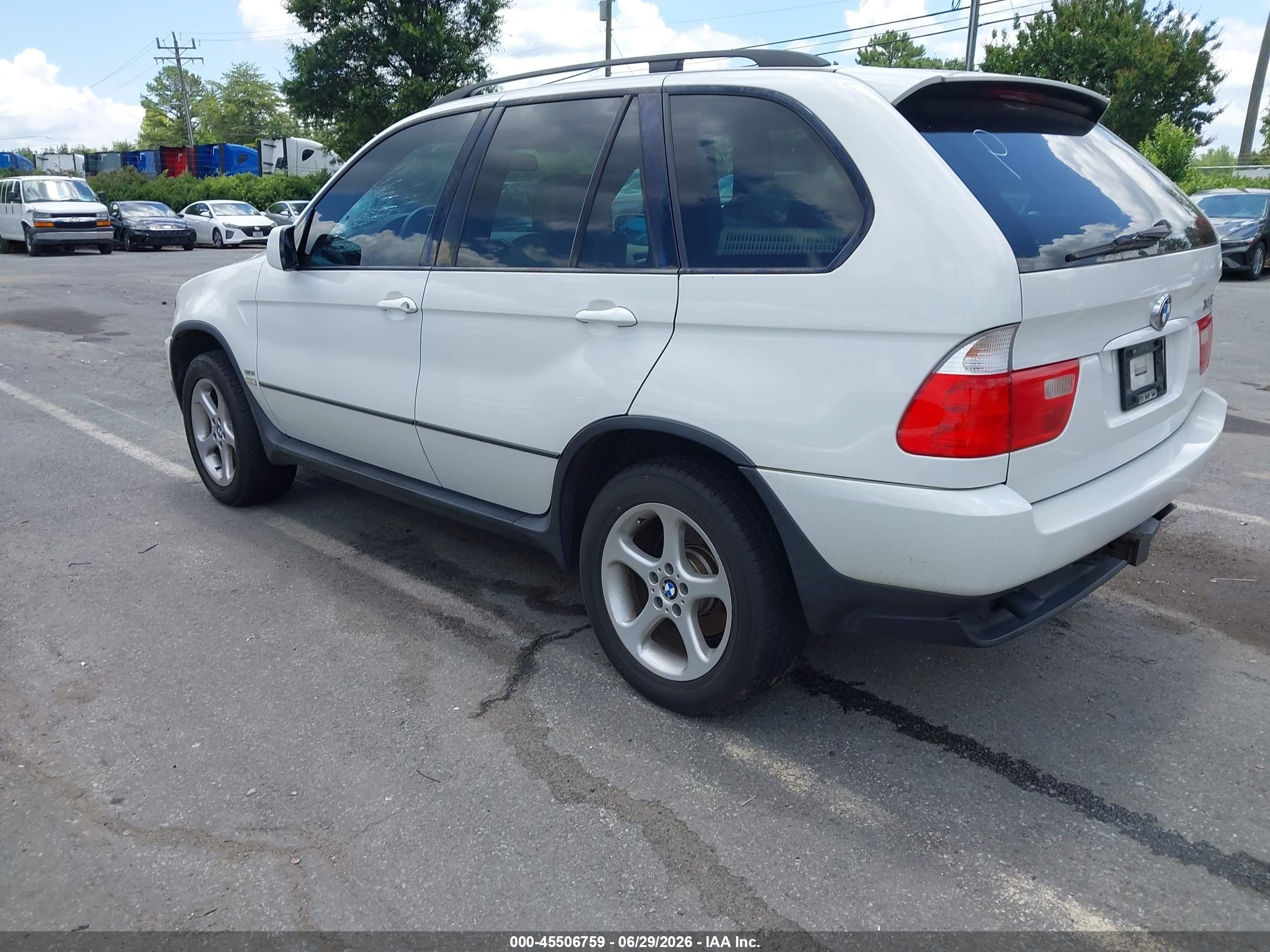 2002 Bmw X5 3.0i White vin: 5UXFA53532LV70439