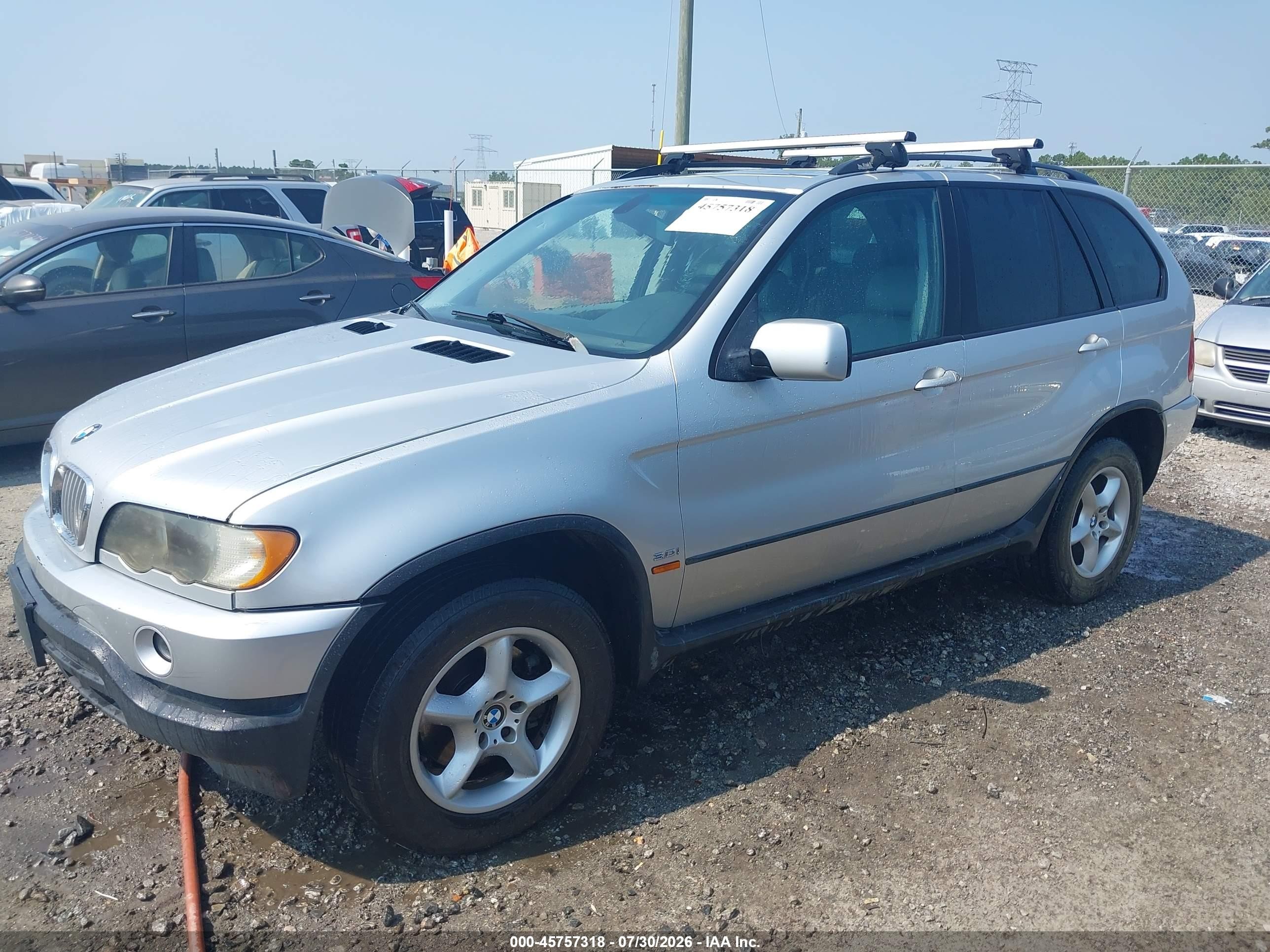 2002 Bmw X5 3.0i Silver vin: 5UXFA53542LP29033