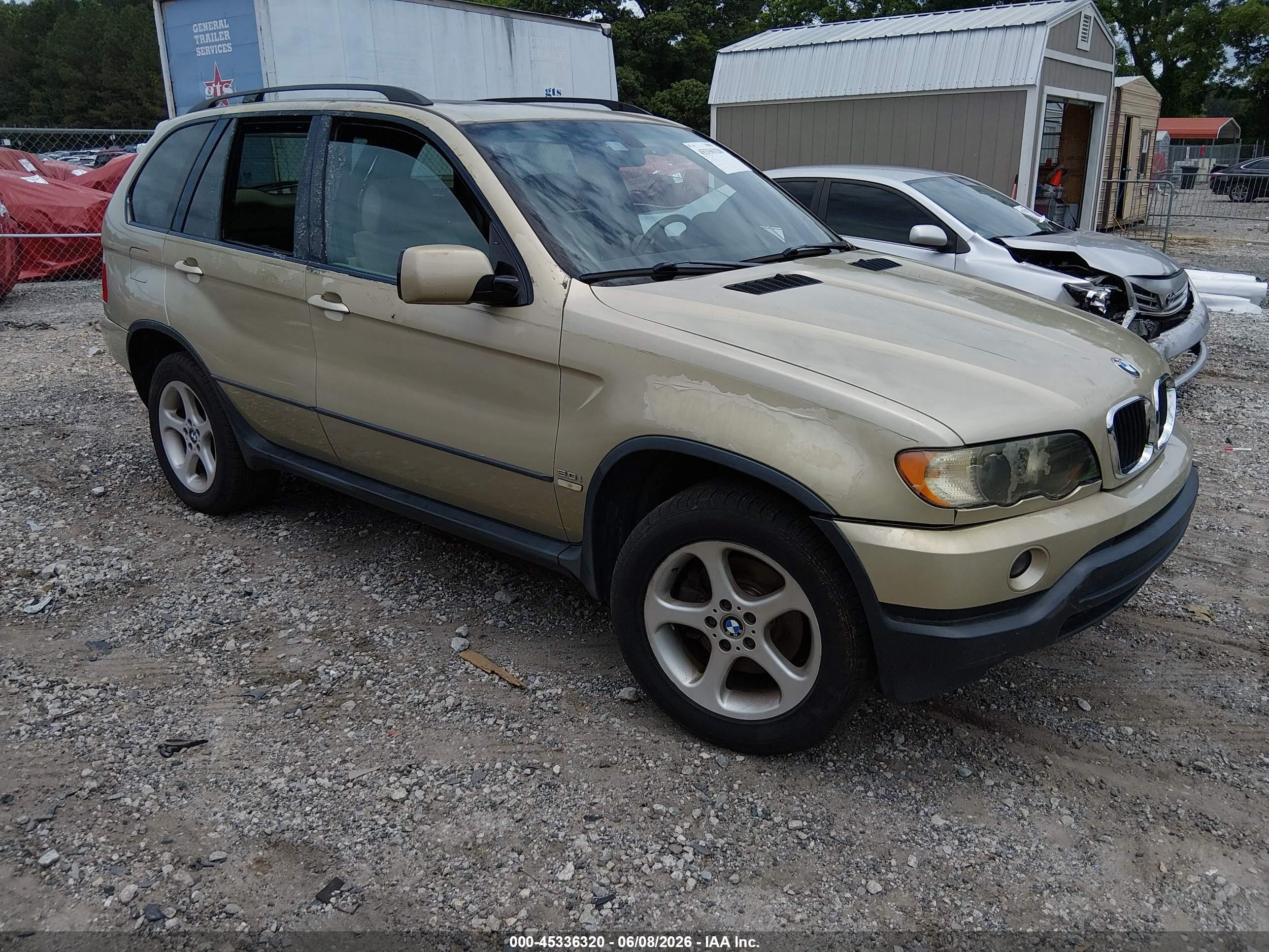 2002 Bmw X5 3.0i Gold vin: 5UXFA53552LP44298