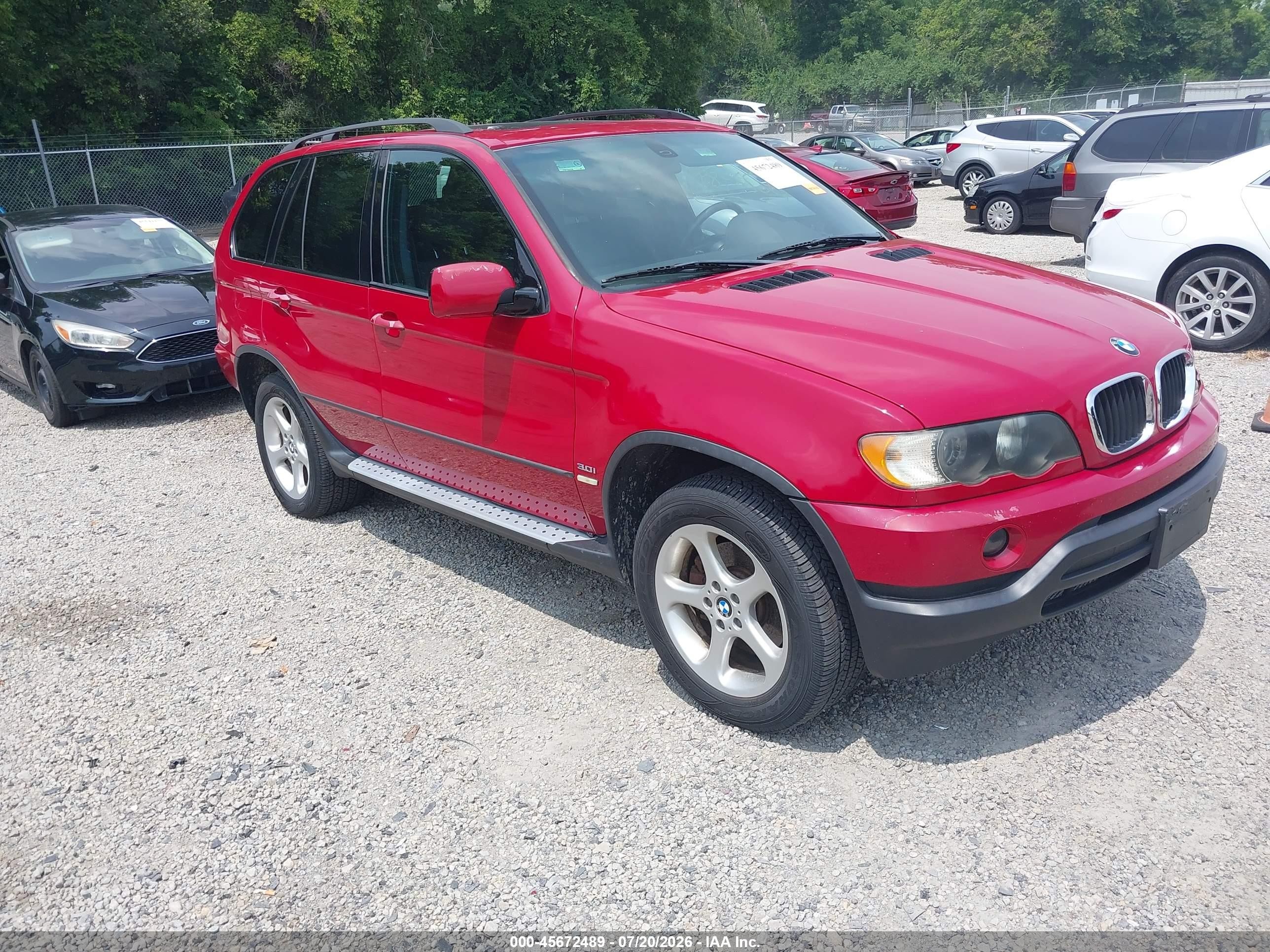 2003 Bmw X5 3.0i Red vin: 5UXFA53553LV98454