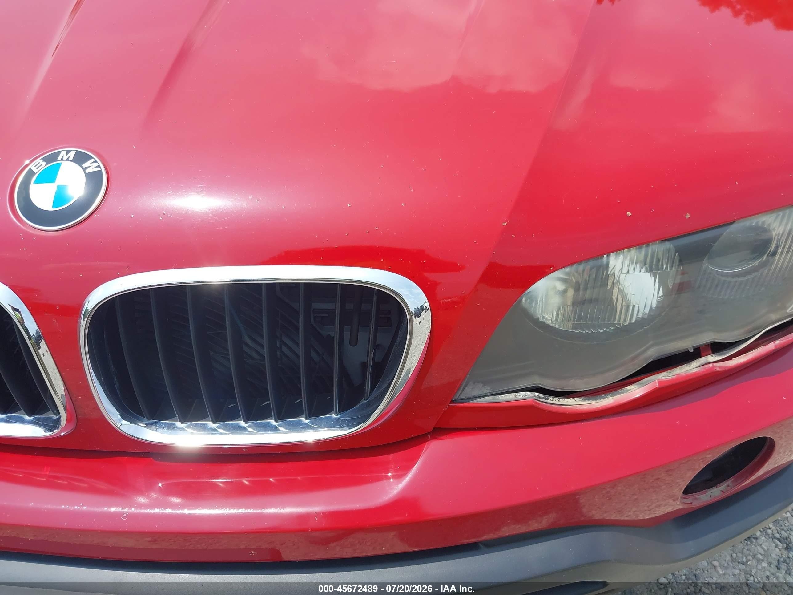 2003 Bmw X5 3.0i Red vin: 5UXFA53553LV98454