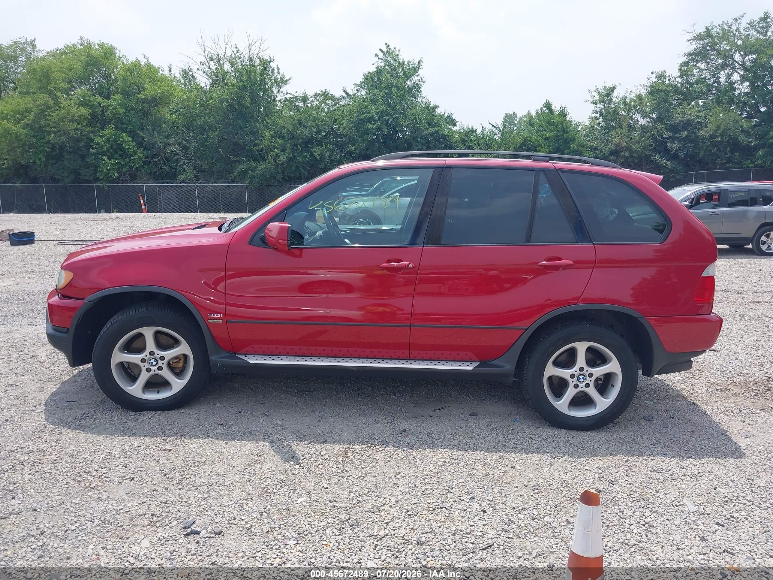 2003 Bmw X5 3.0i Red vin: 5UXFA53553LV98454