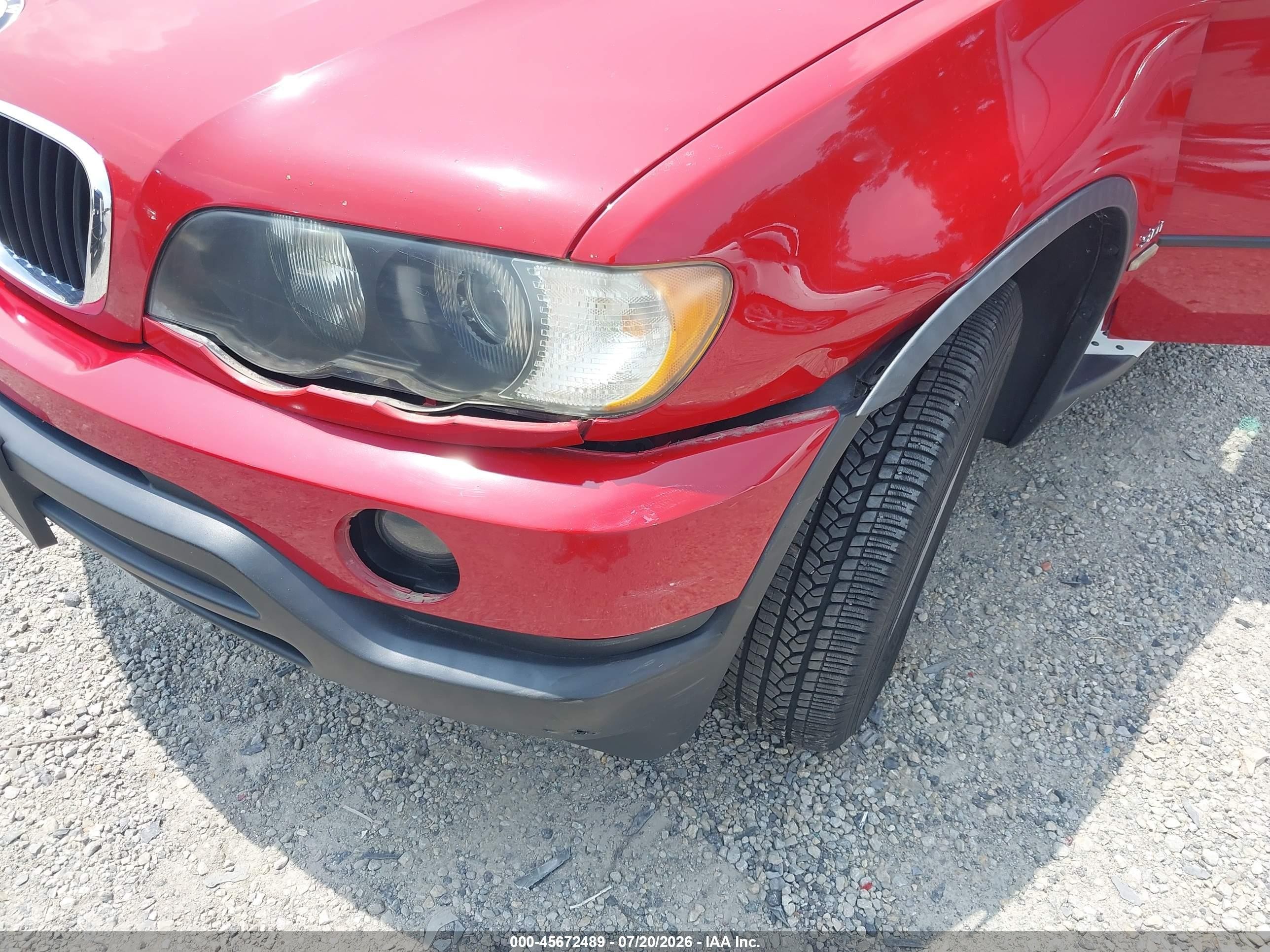 2003 Bmw X5 3.0i Red vin: 5UXFA53553LV98454
