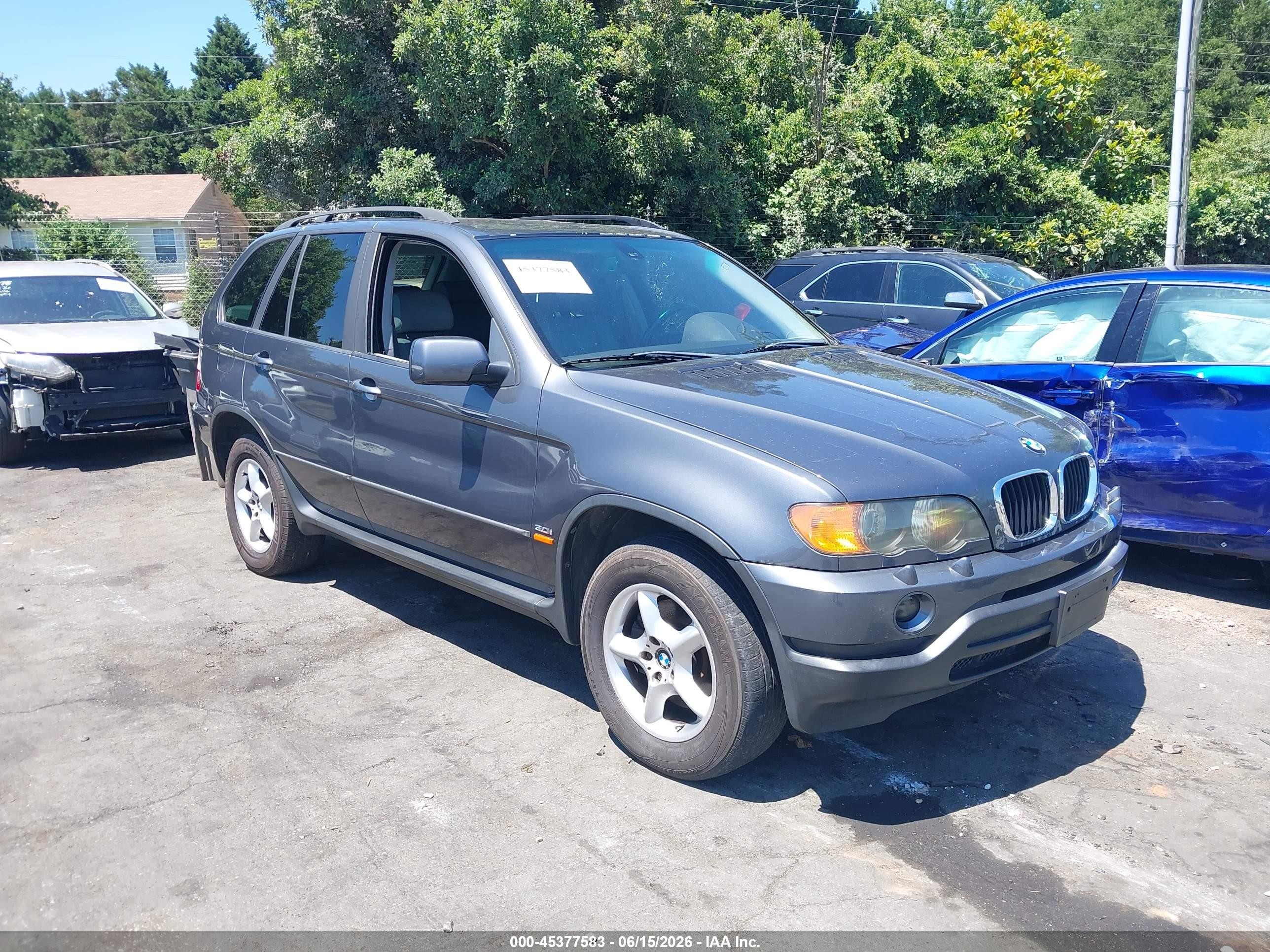 2002 Bmw X5 3.0i Gray vin: 5UXFA53562LP43435