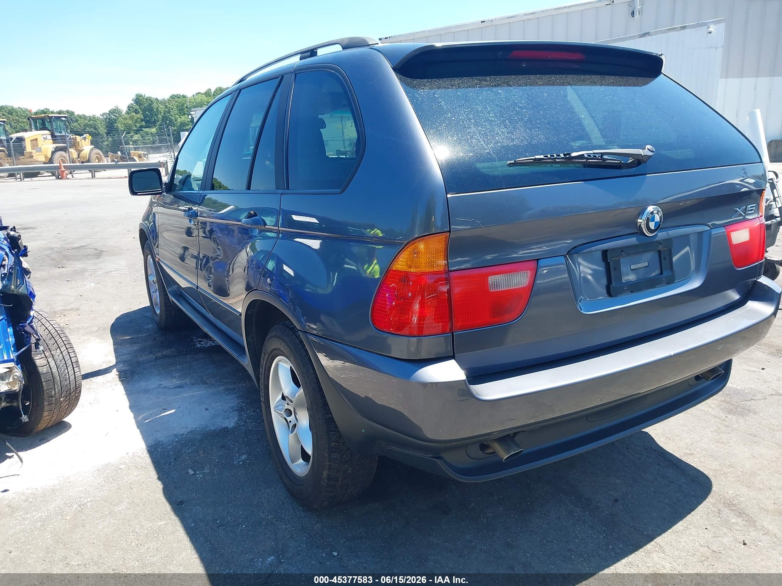 2002 Bmw X5 3.0i Gray vin: 5UXFA53562LP43435