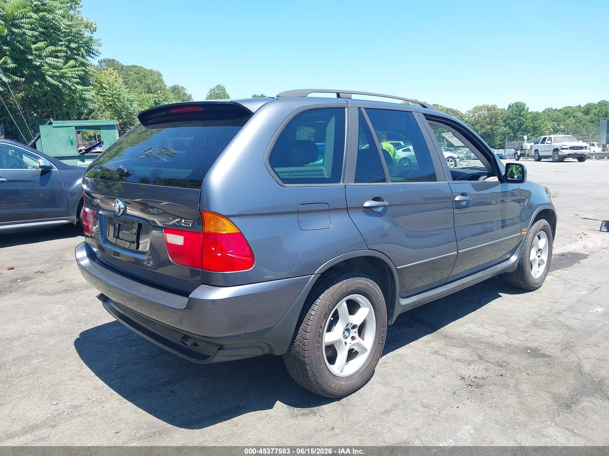 2002 Bmw X5 3.0i Gray vin: 5UXFA53562LP43435