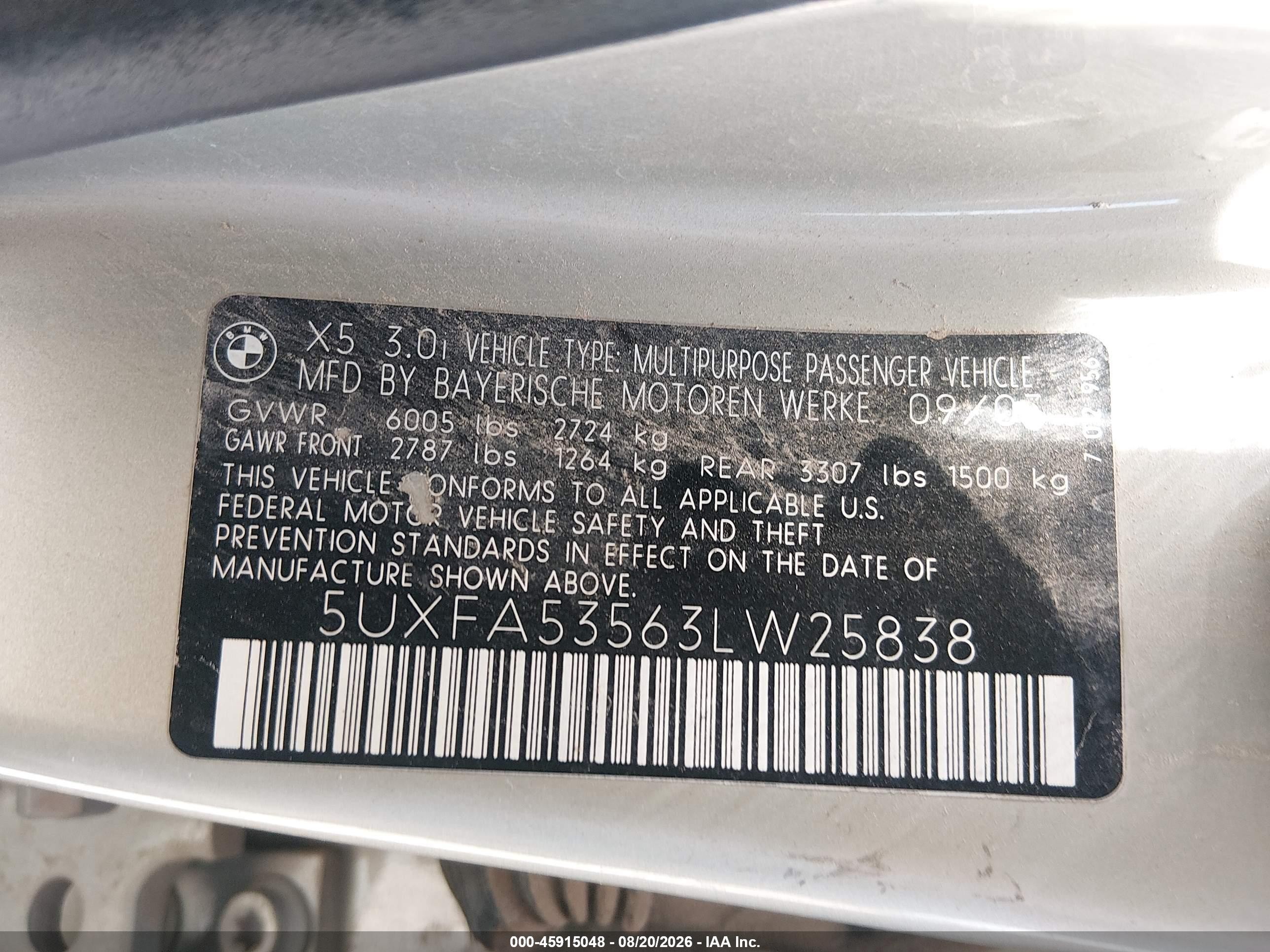 2003 Bmw X5 3.0i Gold vin: 5UXFA53563LW25838