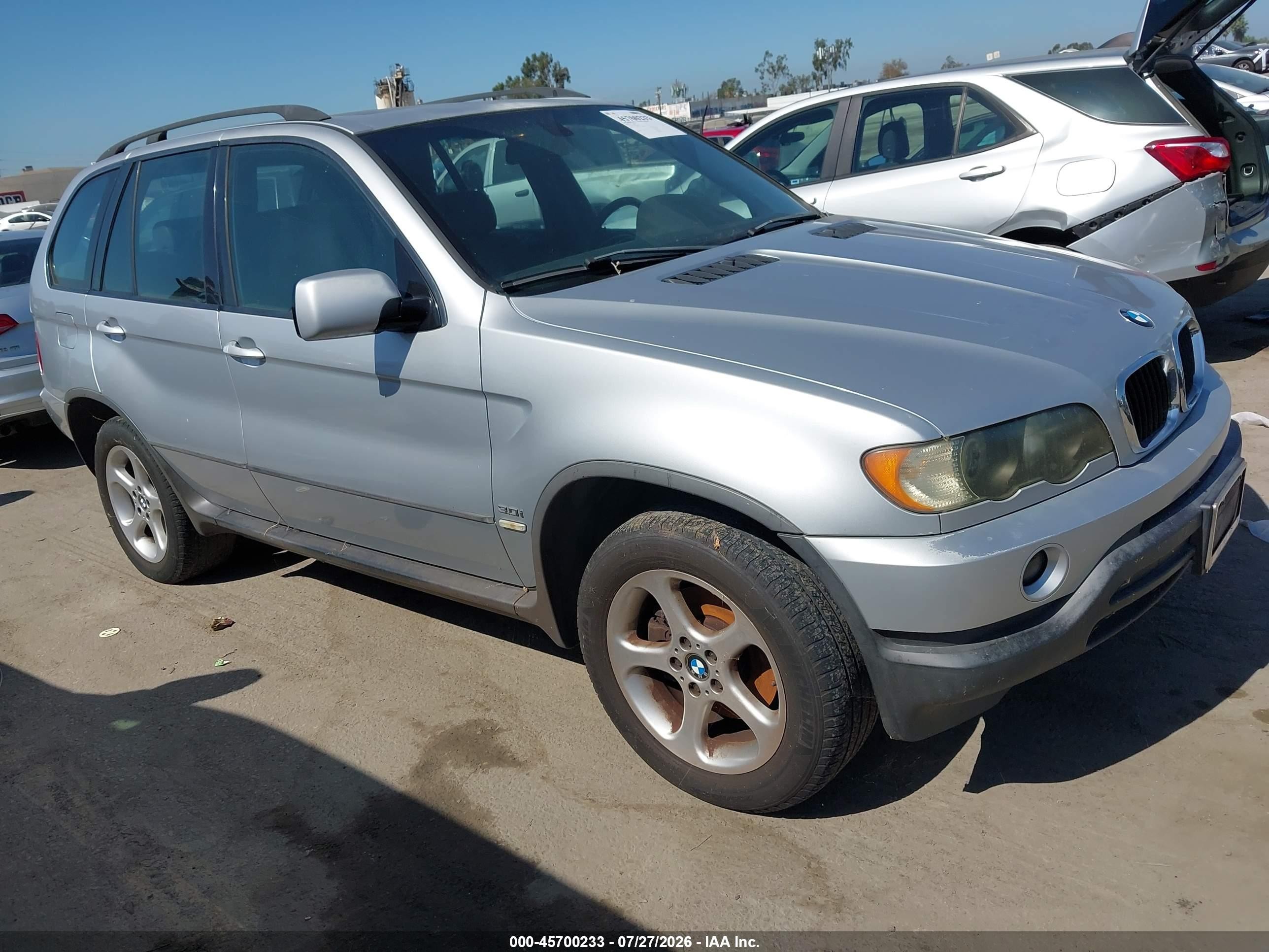 2002 Bmw X5 3.0i Silver vin: 5UXFA53582LP48930