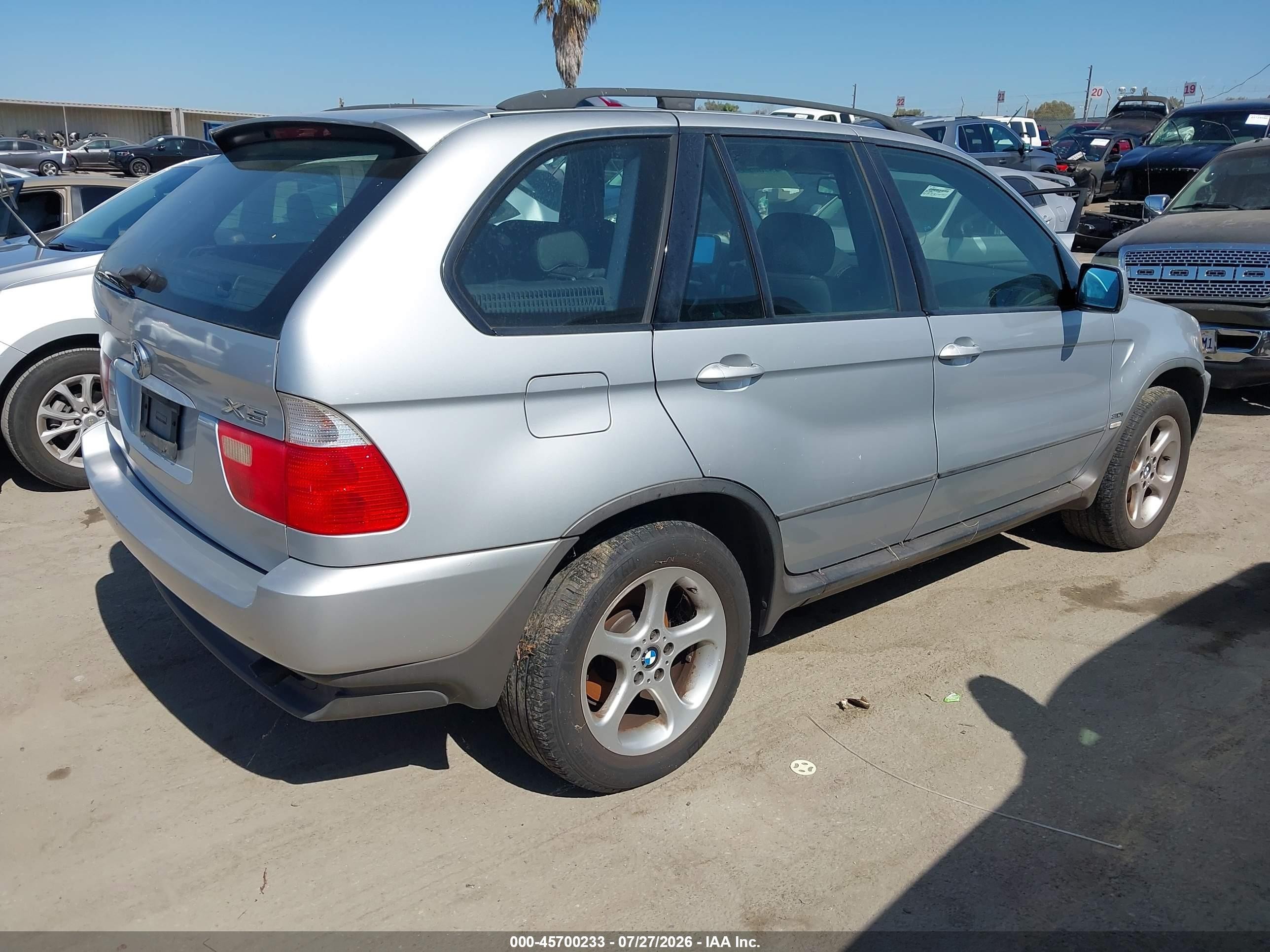 2002 Bmw X5 3.0i Silver vin: 5UXFA53582LP48930