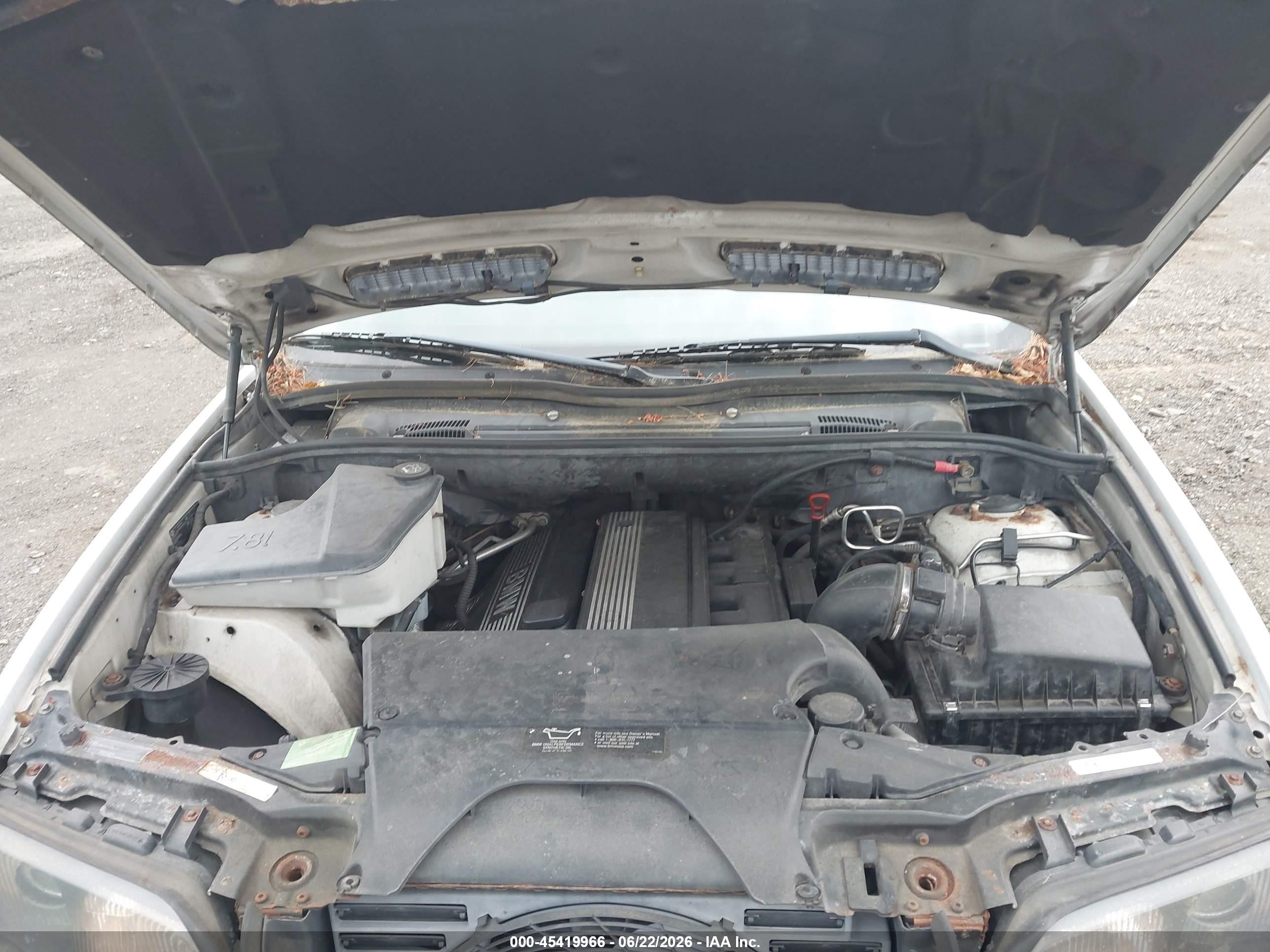 2003 Bmw X5 3.0i White vin: 5UXFA53583LH80846